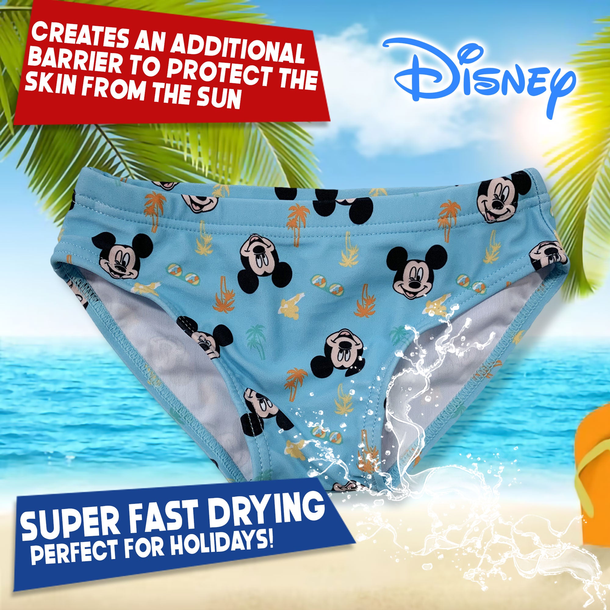 Costume da bagno per neonato bambino Disney Mickey Mouse slip mare bimbo 6141