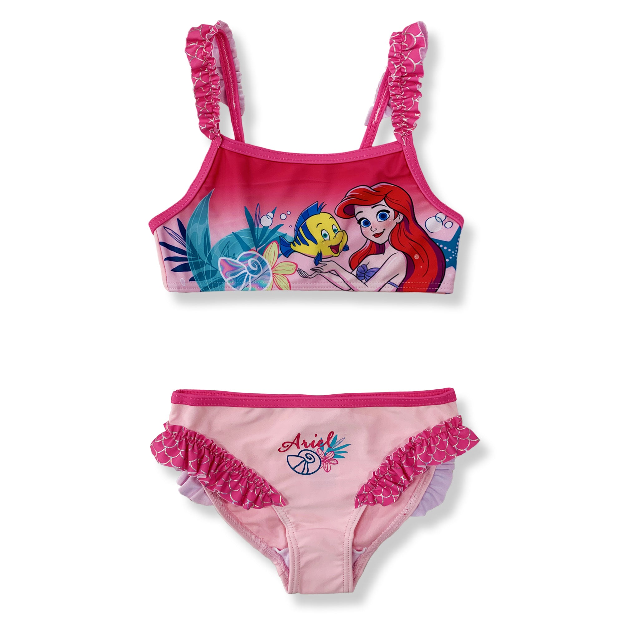Costume da bagno bambina Disney la Sirenetta Ariel due pezzi bikini mare 6151