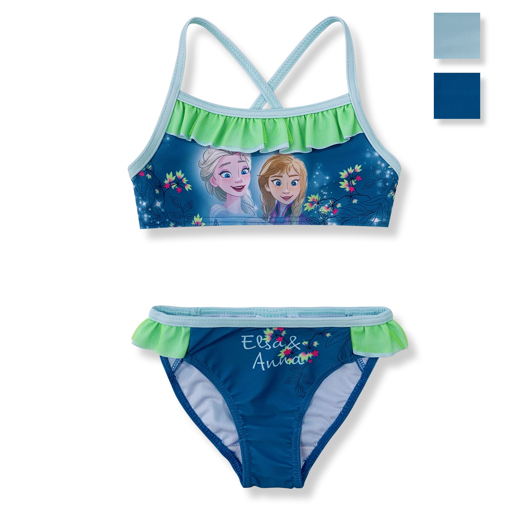 Costume da bagno bambina Disney Frozen Elsa e Anna due pezzi bikini mare 6155