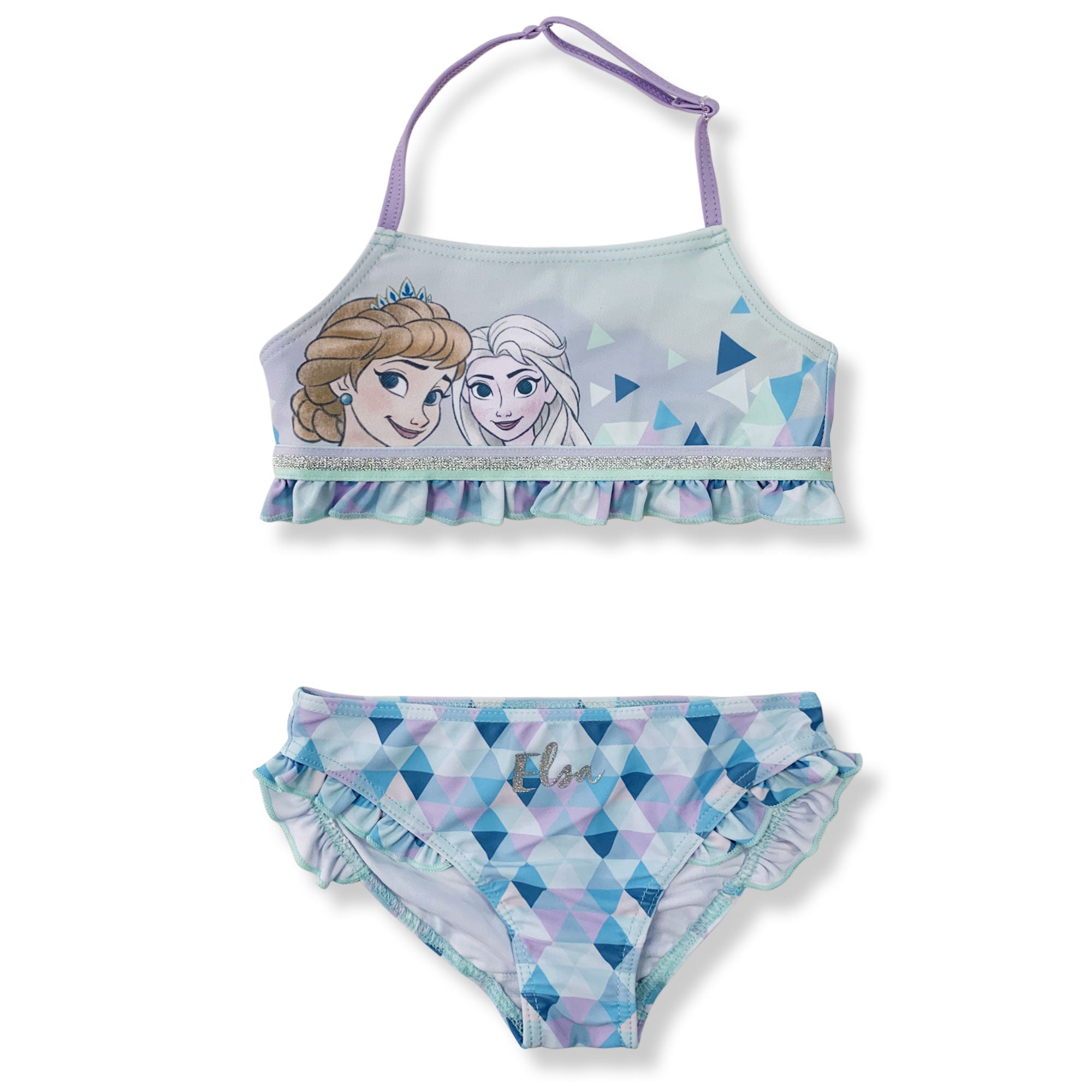 Costume da bagno bambina Disney Frozen Elsa e Anna due pezzi
