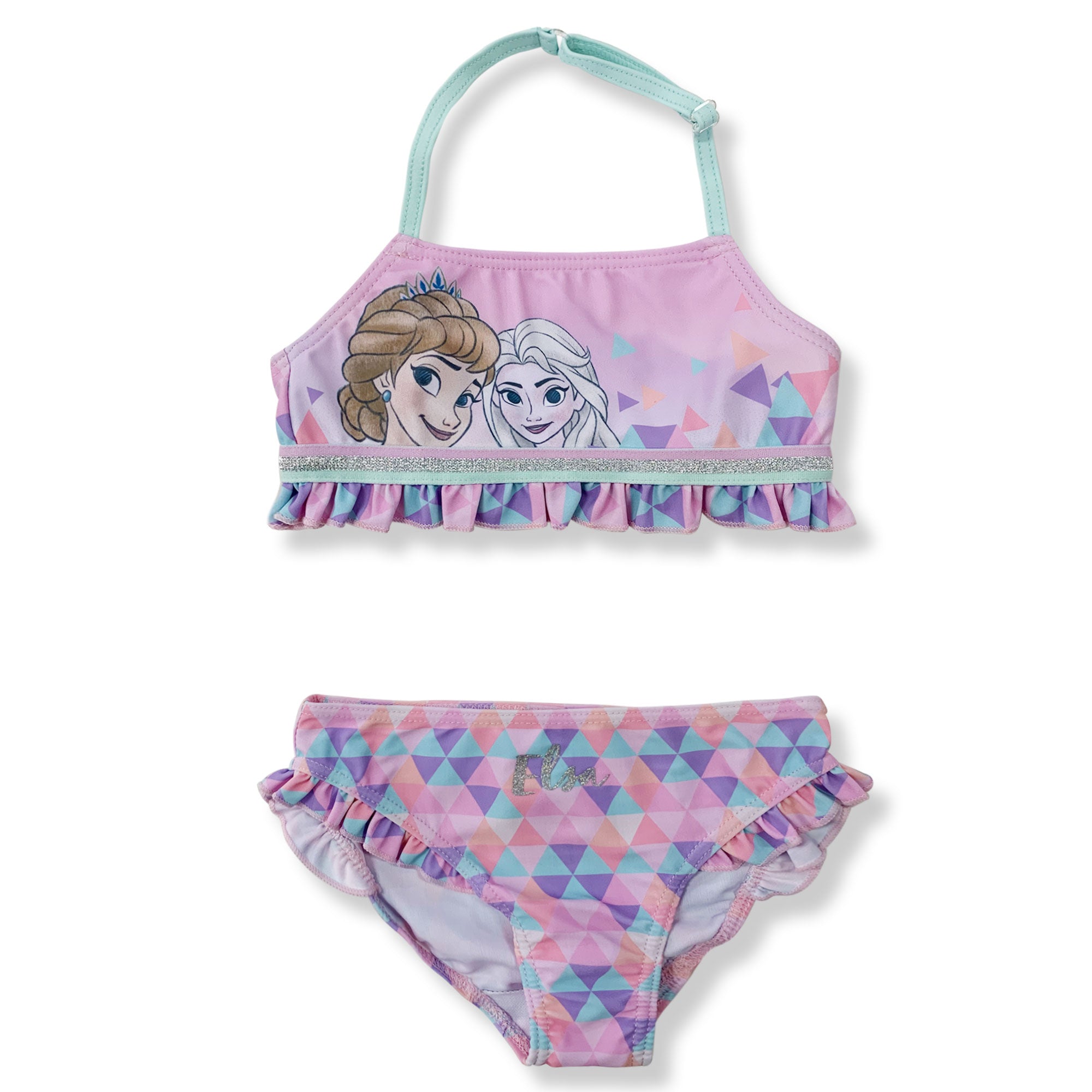 Costume da bagno bambina Disney Frozen Elsa e Anna due pezzi bikini mare 6156