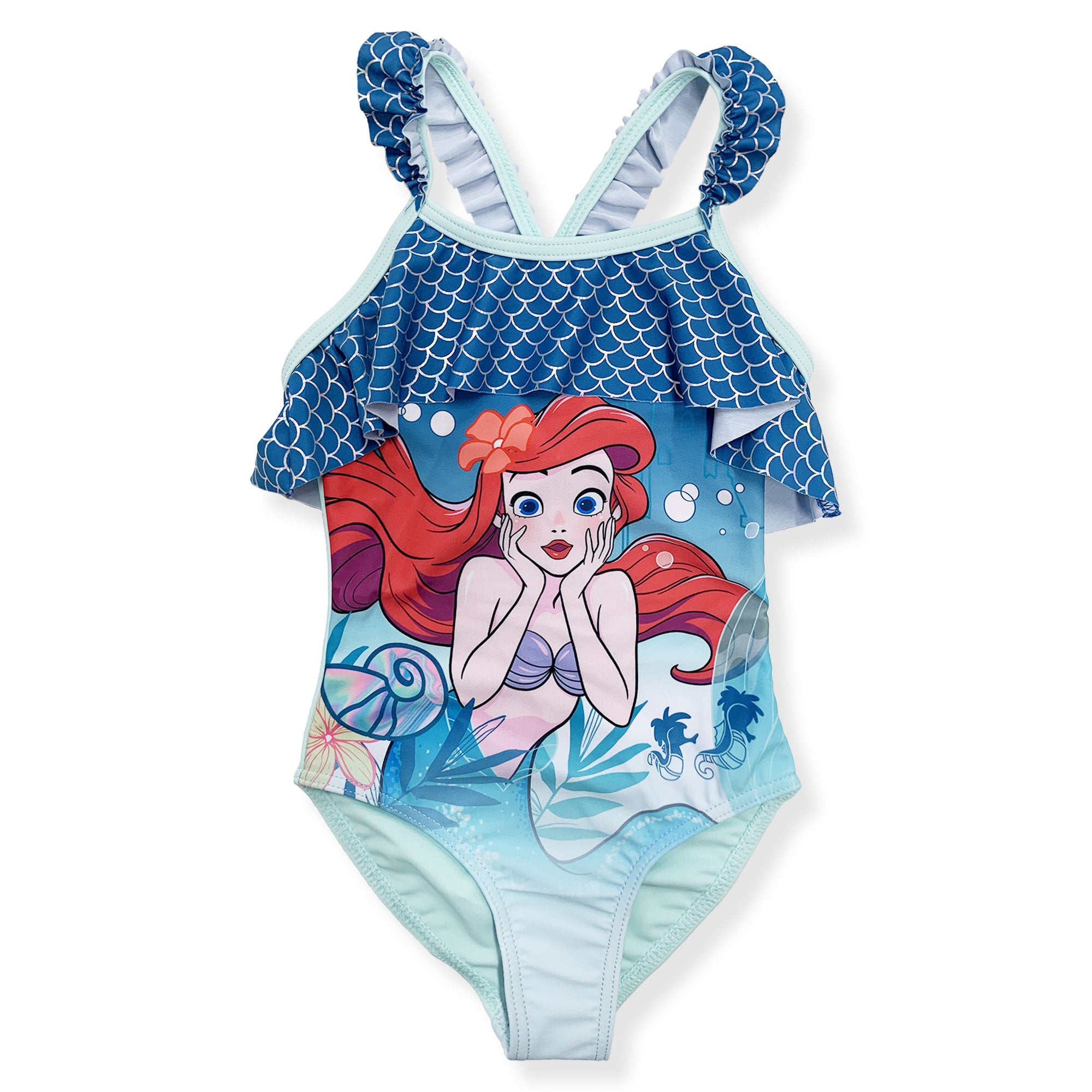 Costume da bagno bambina Disney la Sirenetta Ariel un pezzo intero mare 6157