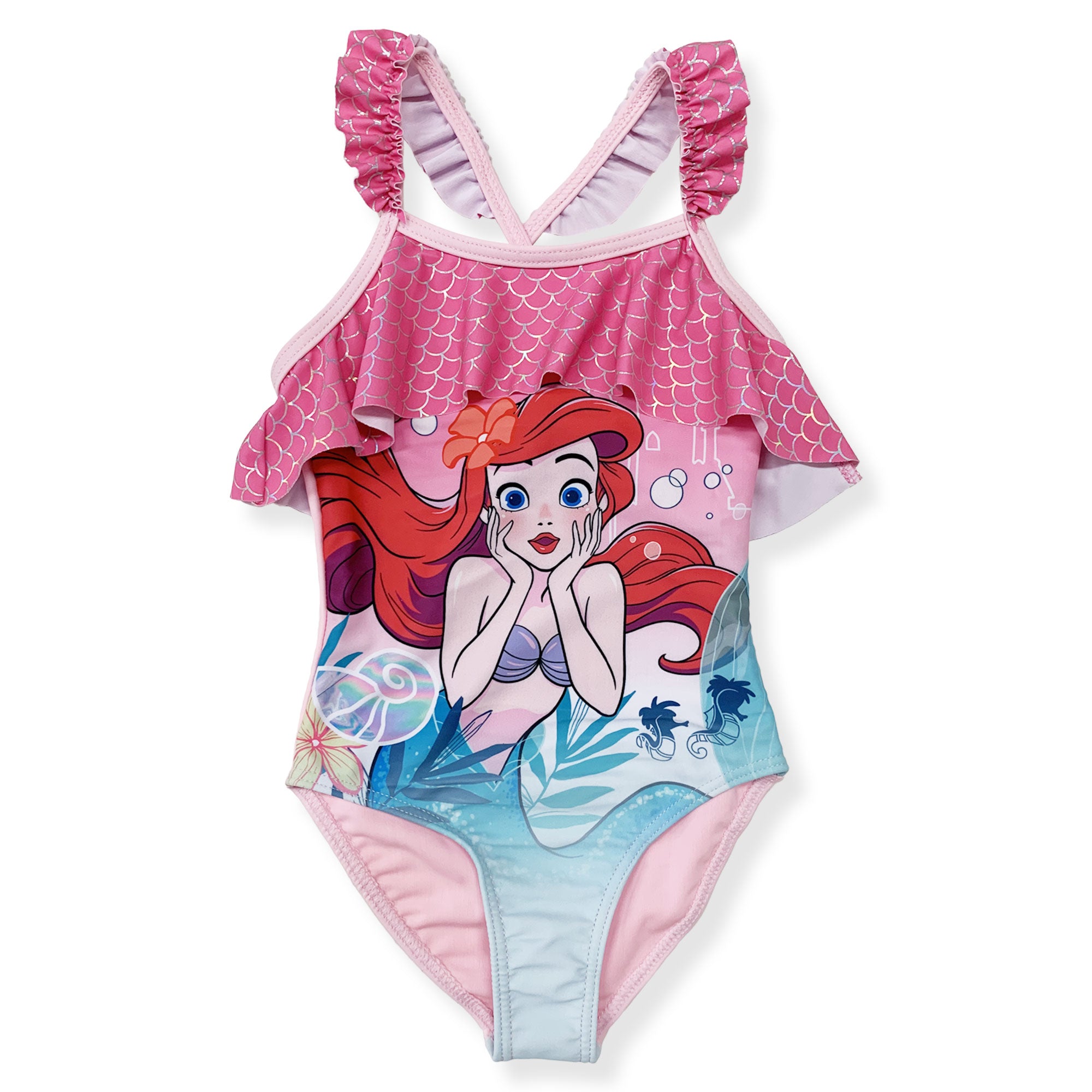 Costume da bagno bambina Disney la Sirenetta Ariel un pezzo intero mare 6157