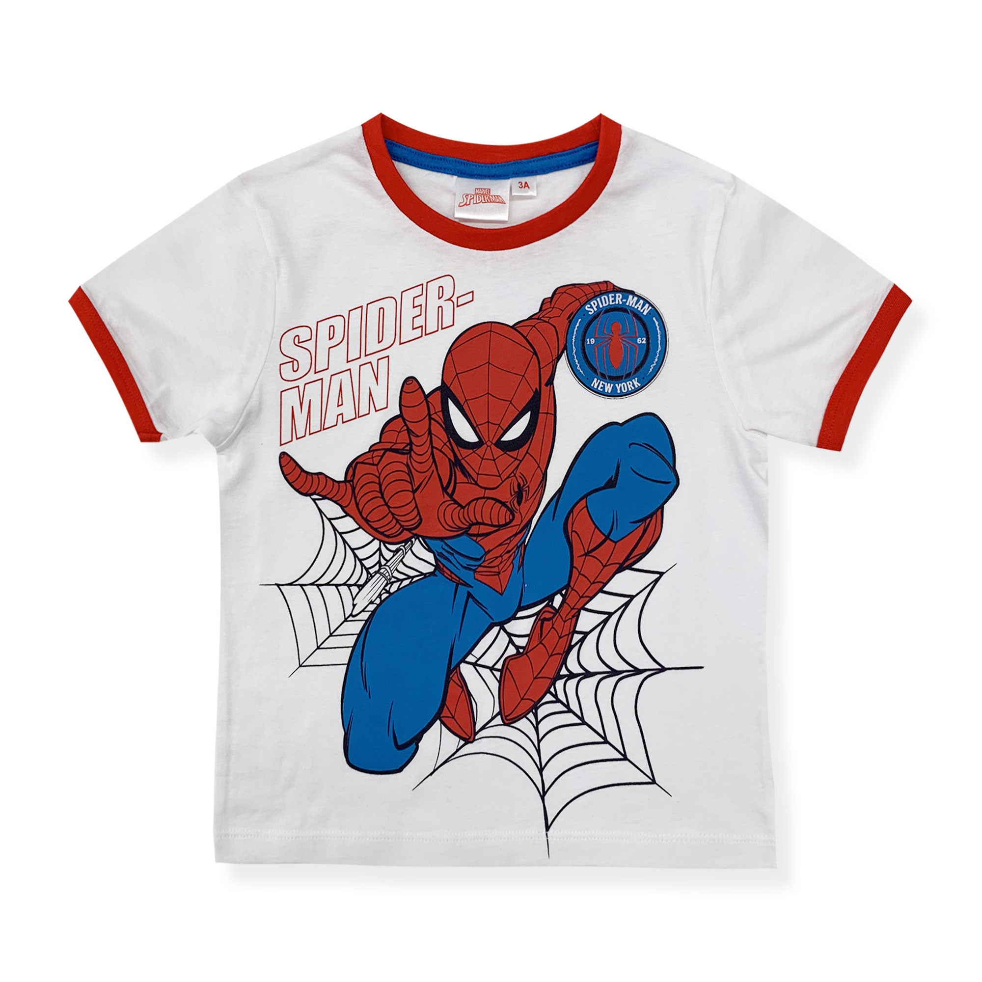 Marvel Spiderman t-shirt for children with short sleeves in cotton