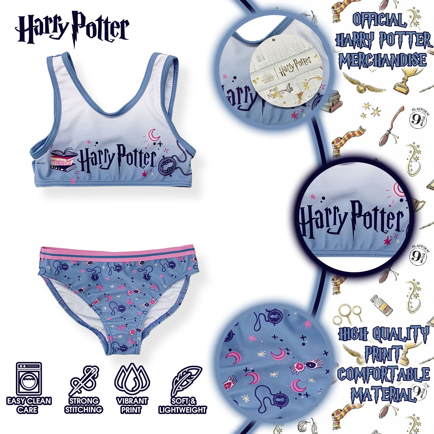 Costume da bagno bambina Harry Potter bikini 2 pezzi costume mare bimba 6163