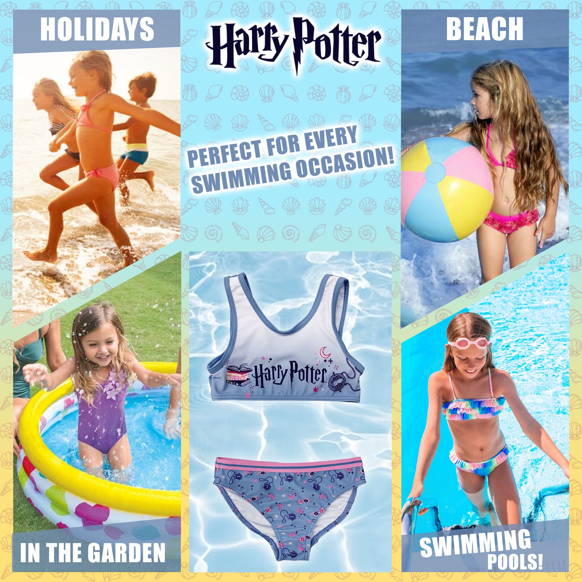 Costume da bagno bambina Harry Potter bikini 2 pezzi costume mare bimba 6163