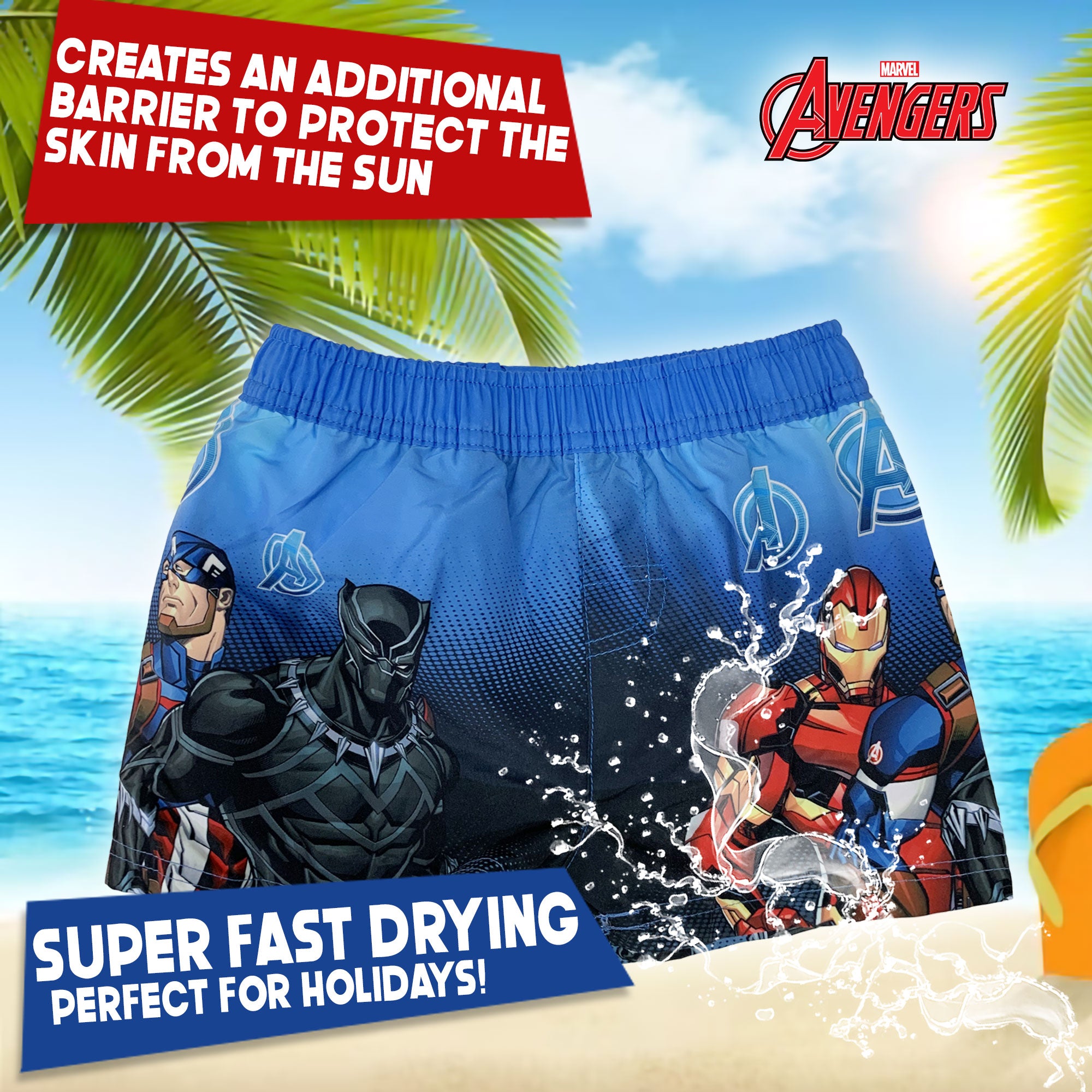 Costume da bagno per bambino Marvel Avengers pantaloncino mare piscina 6164