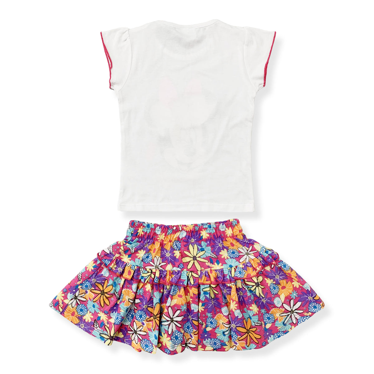 Completo bambina Disney Minnie Mouse estivo t-shirt e gonna in cotone 6167