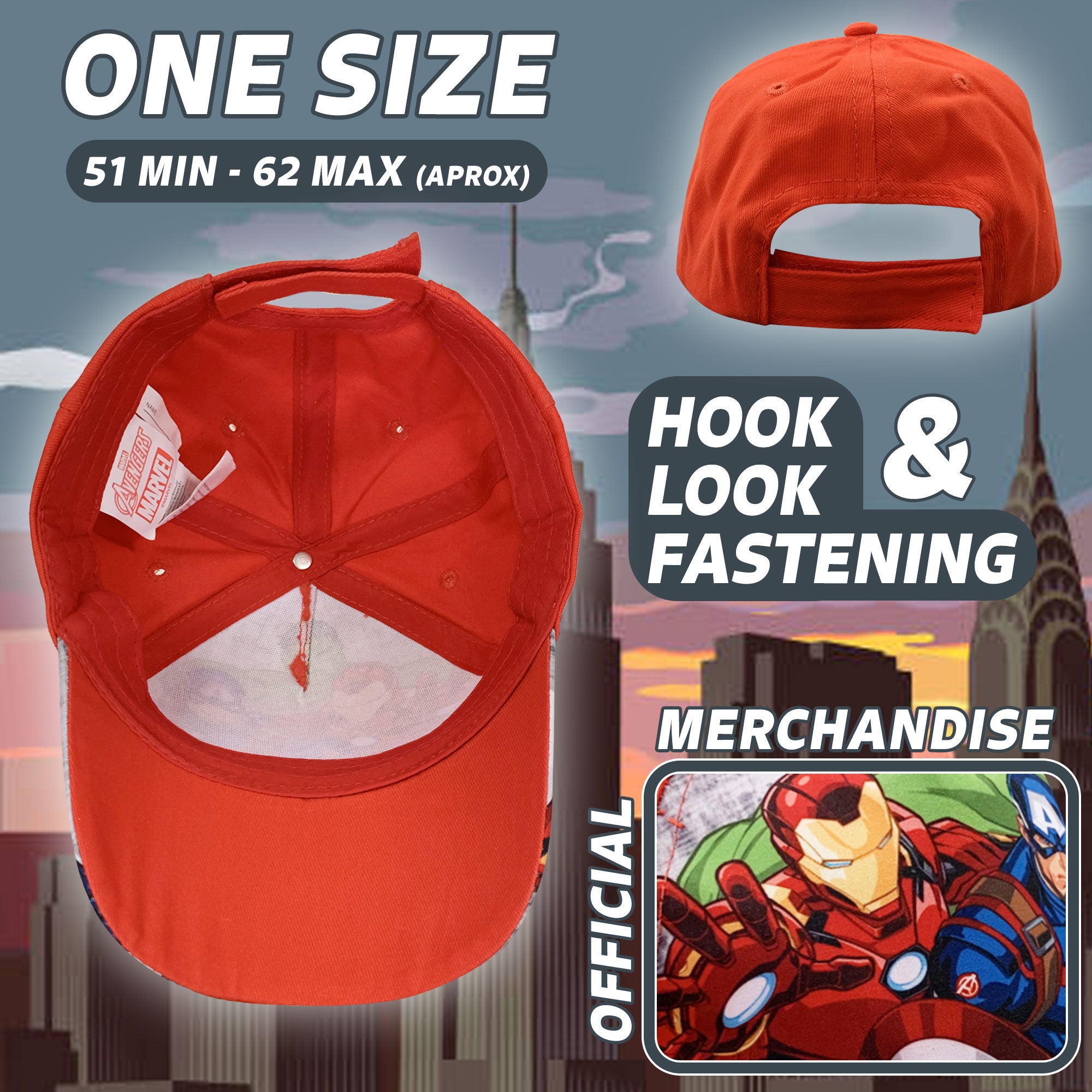 Cappellino per bambino ufficiale Marvel Avengers berretto con visiera 6170
