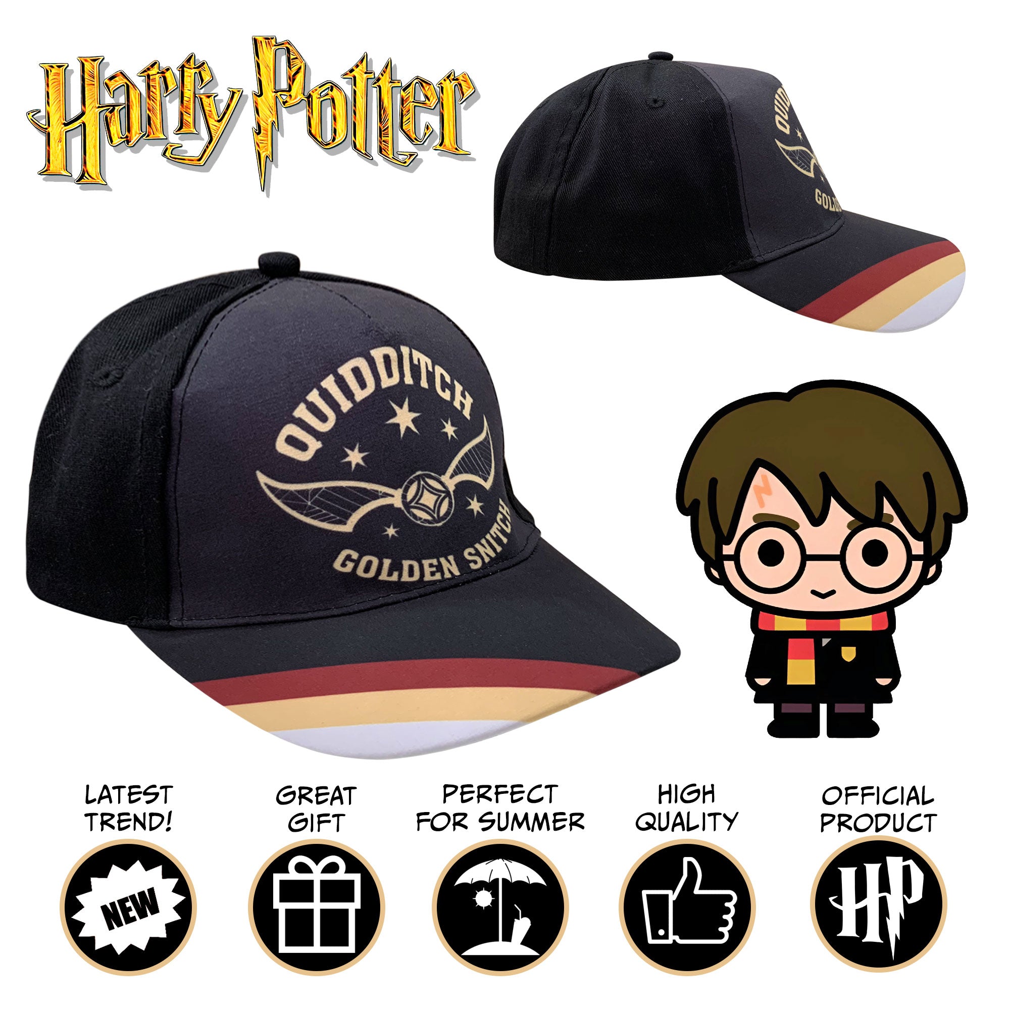 Cappellino per bambino ragazzo Harry Potter Quidditch berretto baseball 6173
