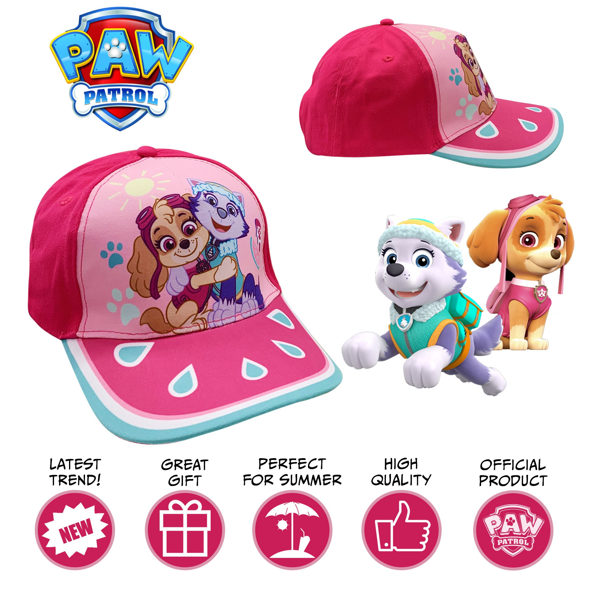 Cappellino per bambina Nickelodeon Paw Patrol berretto baseball bimba 6175