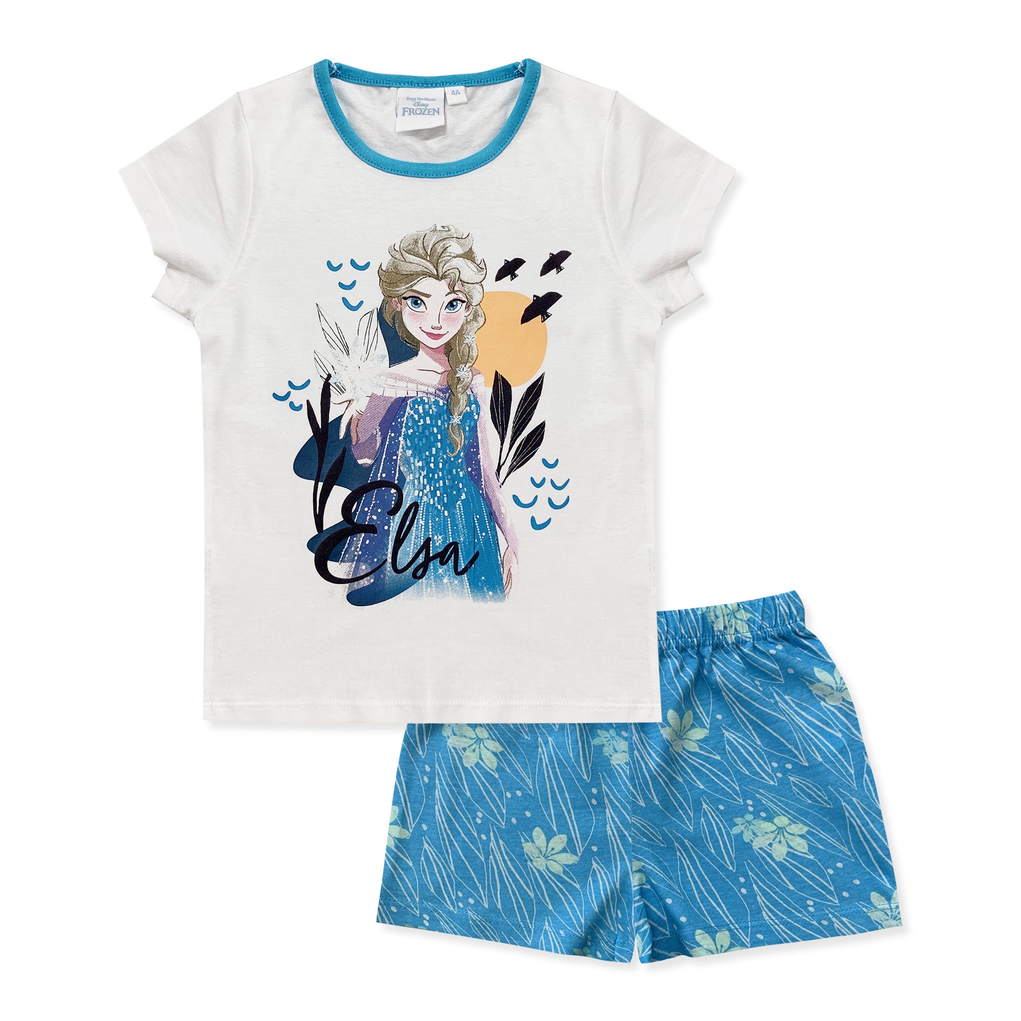 Pigiama bambina Disney Frozen maglia e pantalone corto estivo in cotone 6180