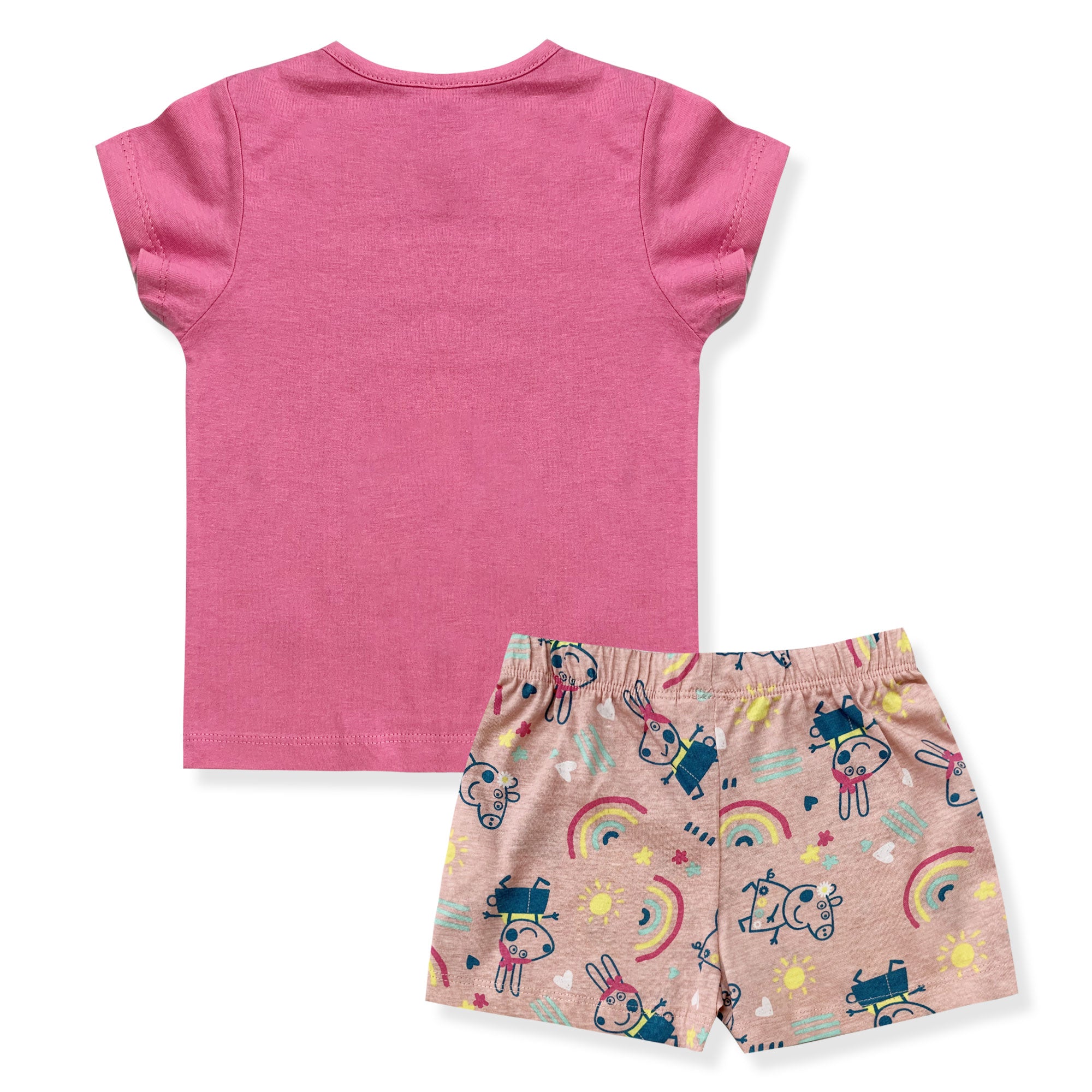 Pigiama bambina Peppa Pig maglia e pantalone corto estivo in cotone 6181
