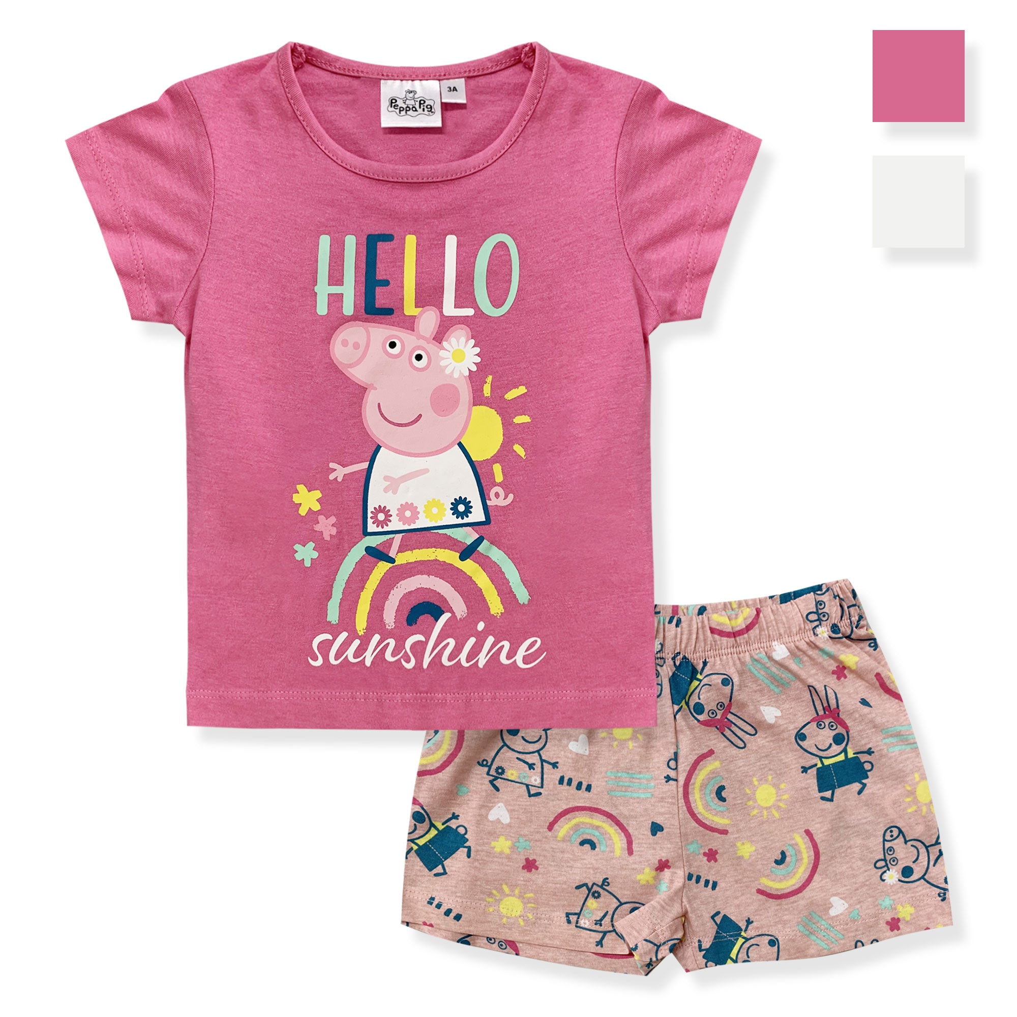 Pigiama bambina Peppa Pig maglia e pantalone corto estivo in cotone 6181