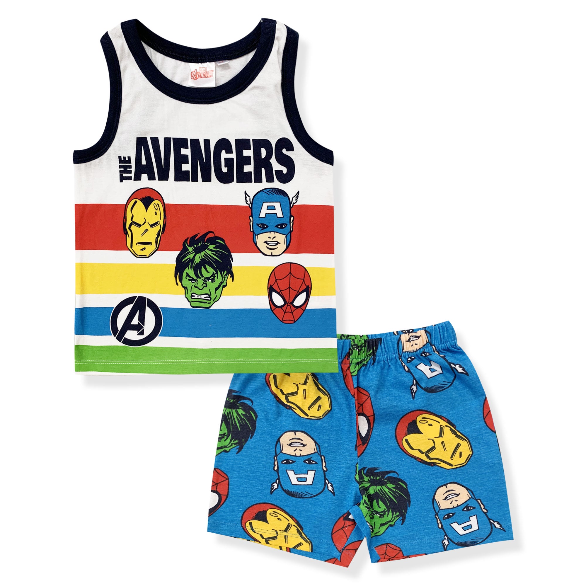 Pigiama bambino Marvel Avengers canotta e pantalone corto estivo in cotone 6182