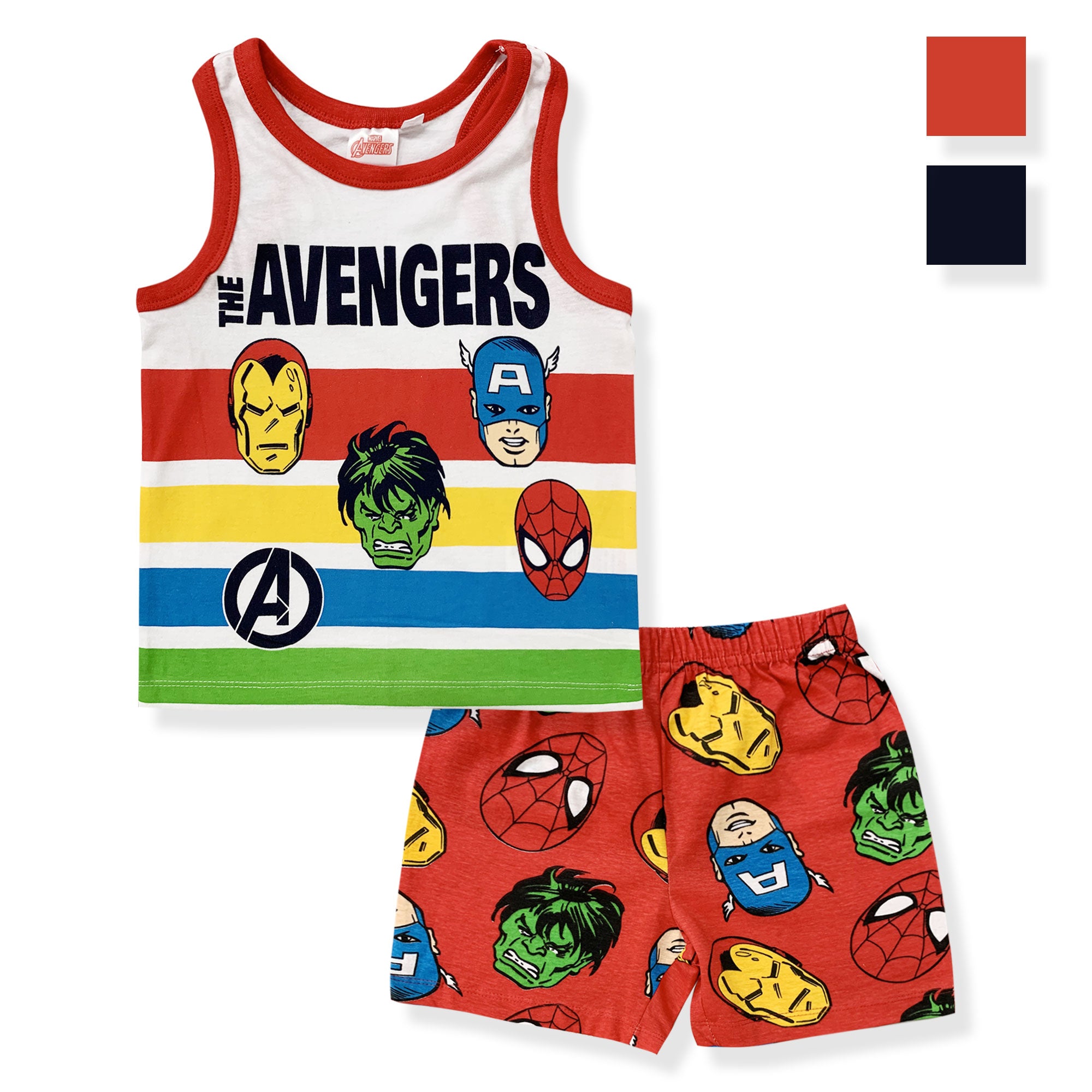 Pigiama bambino Marvel Avengers canotta e pantalone corto estivo in cotone 6182
