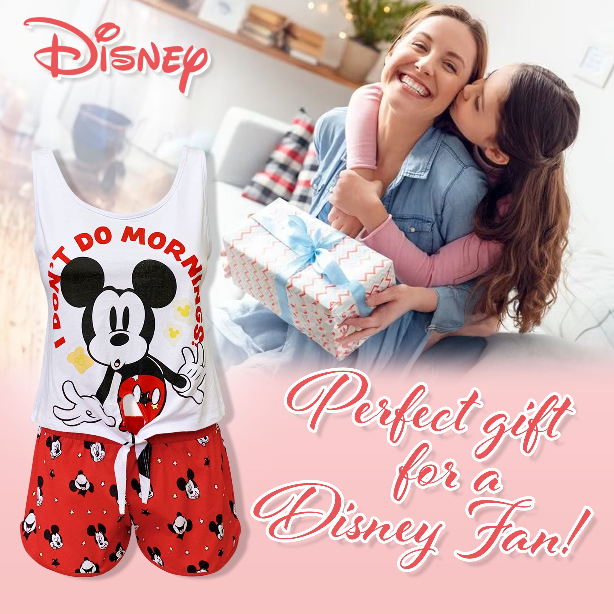 Pigiama corto donna Disney Mickey Mouse canotta e short in cotone estivo 6185