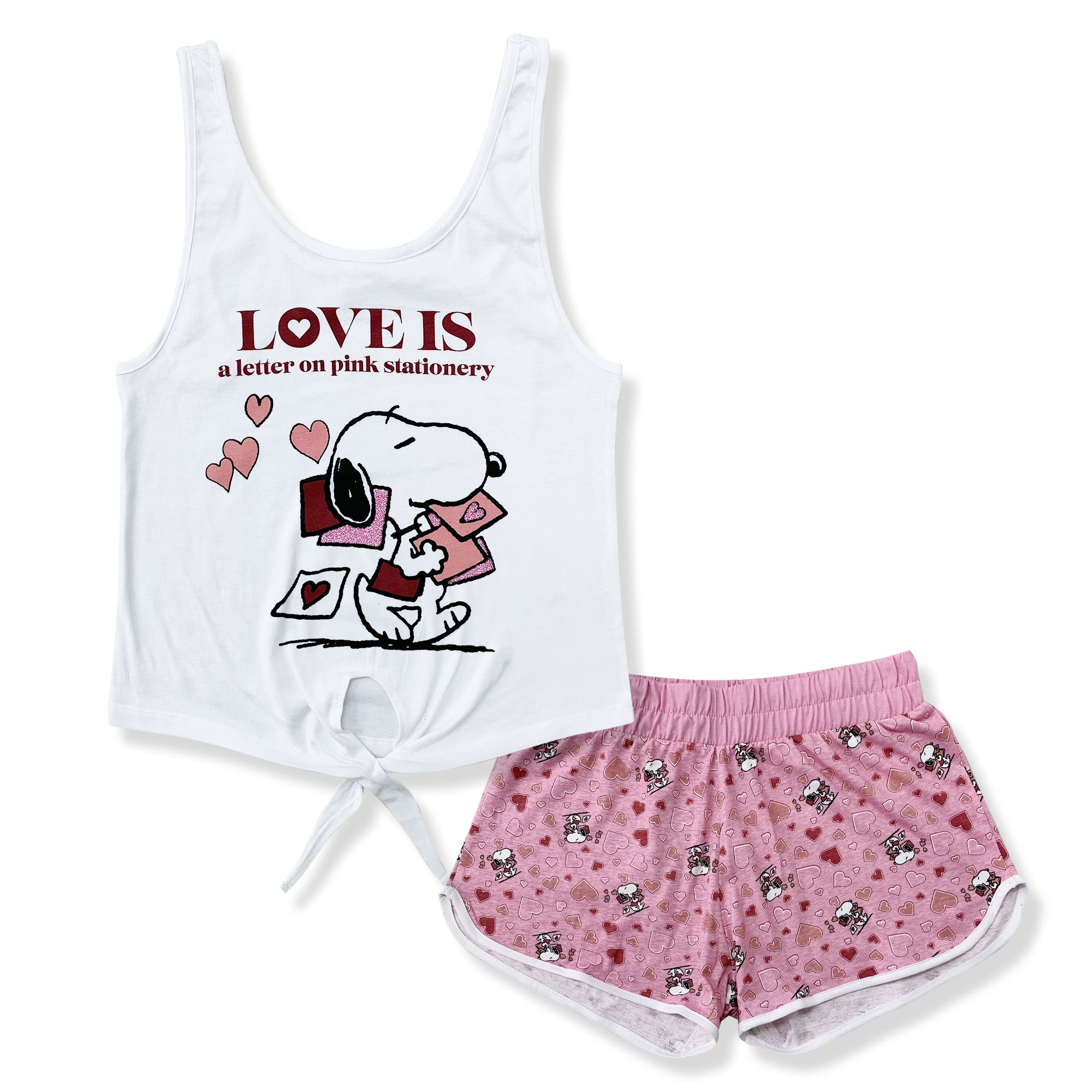 Pigiama corto donna Snoopy canotta e short in cotone estivo 6186