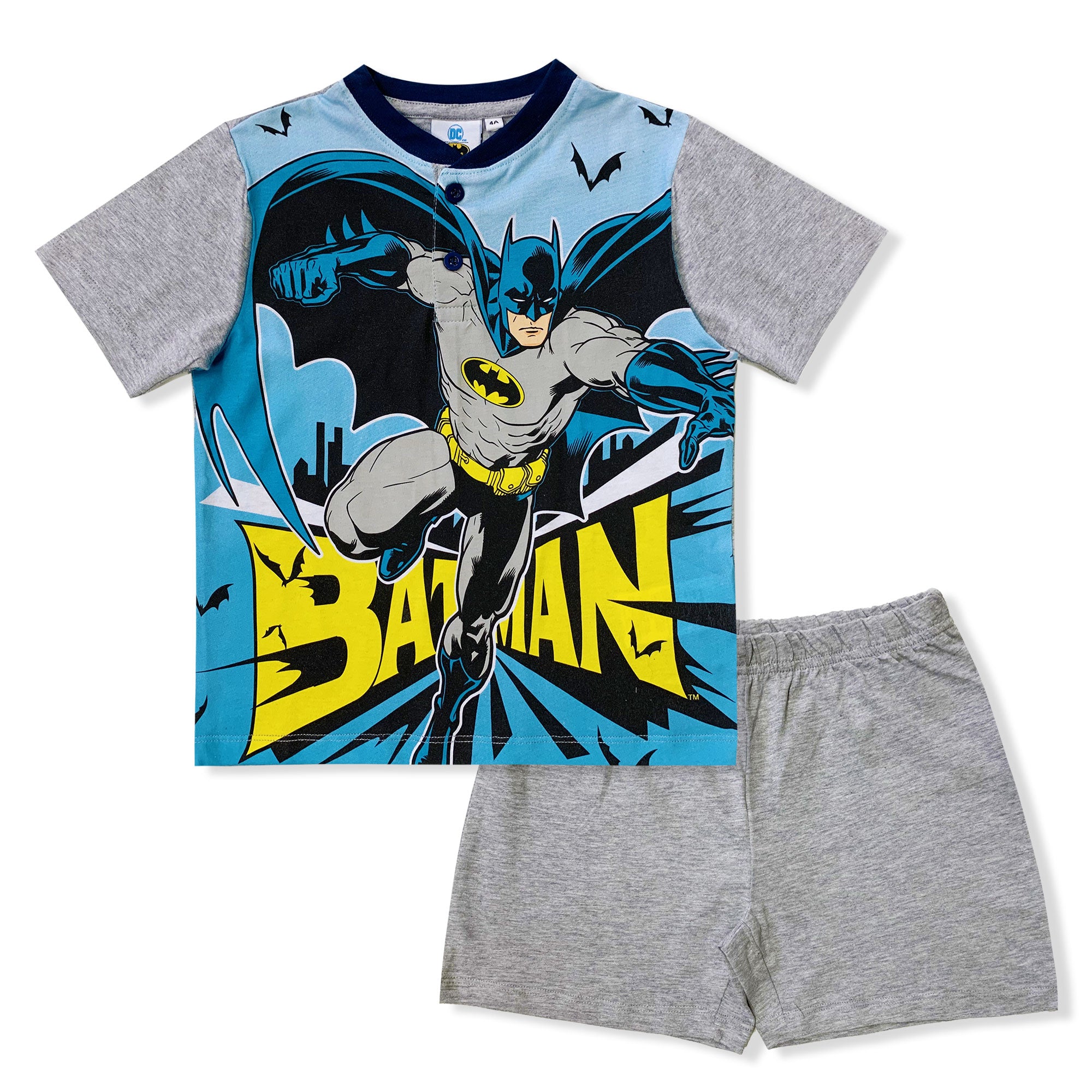 Pigiama bambino Batman DC Comics maglia e pantalone corto estivo in cotone 6187