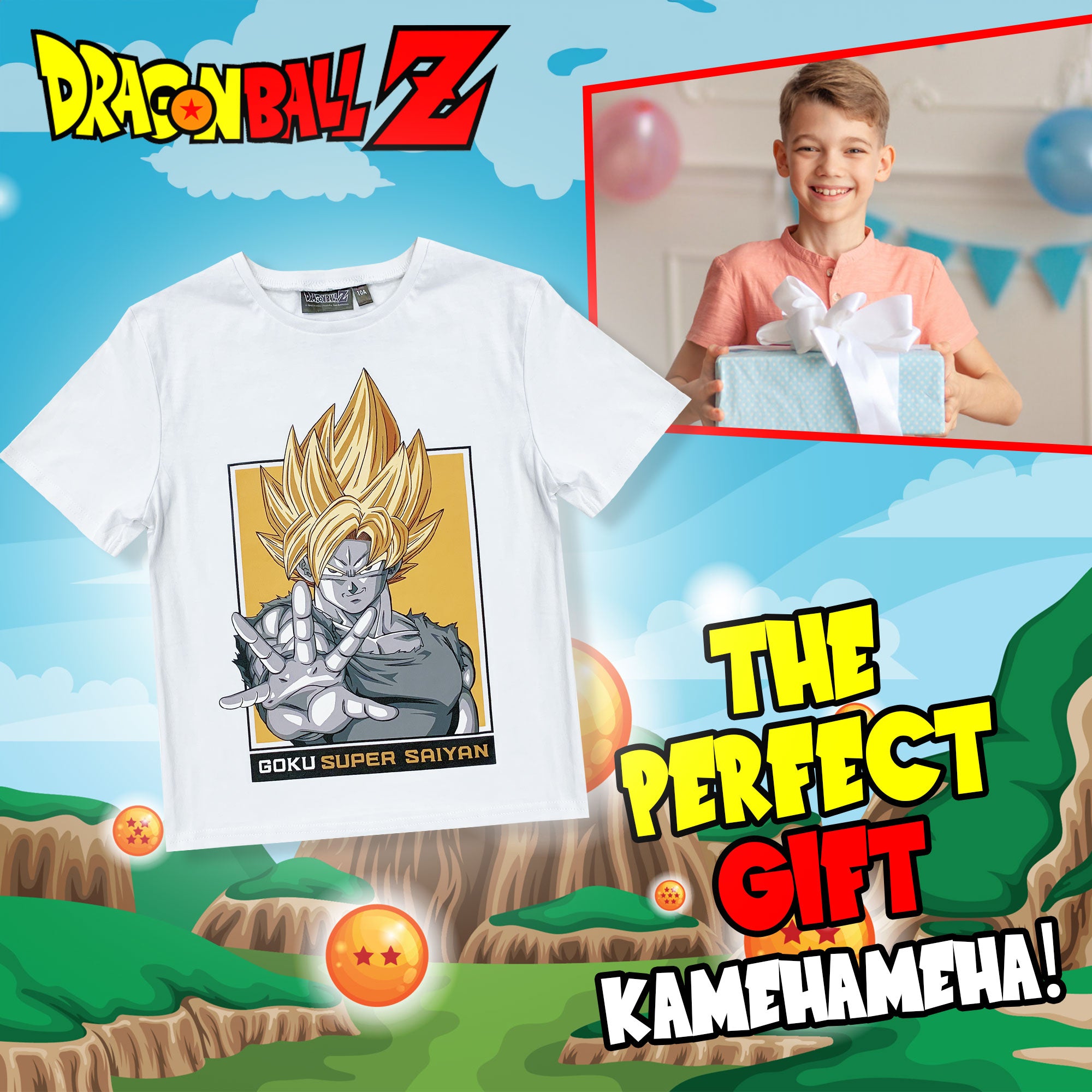 T-shirt Dragon Ball Z maglia bambino ragazzo mezze maniche in cotone Goku 6188
