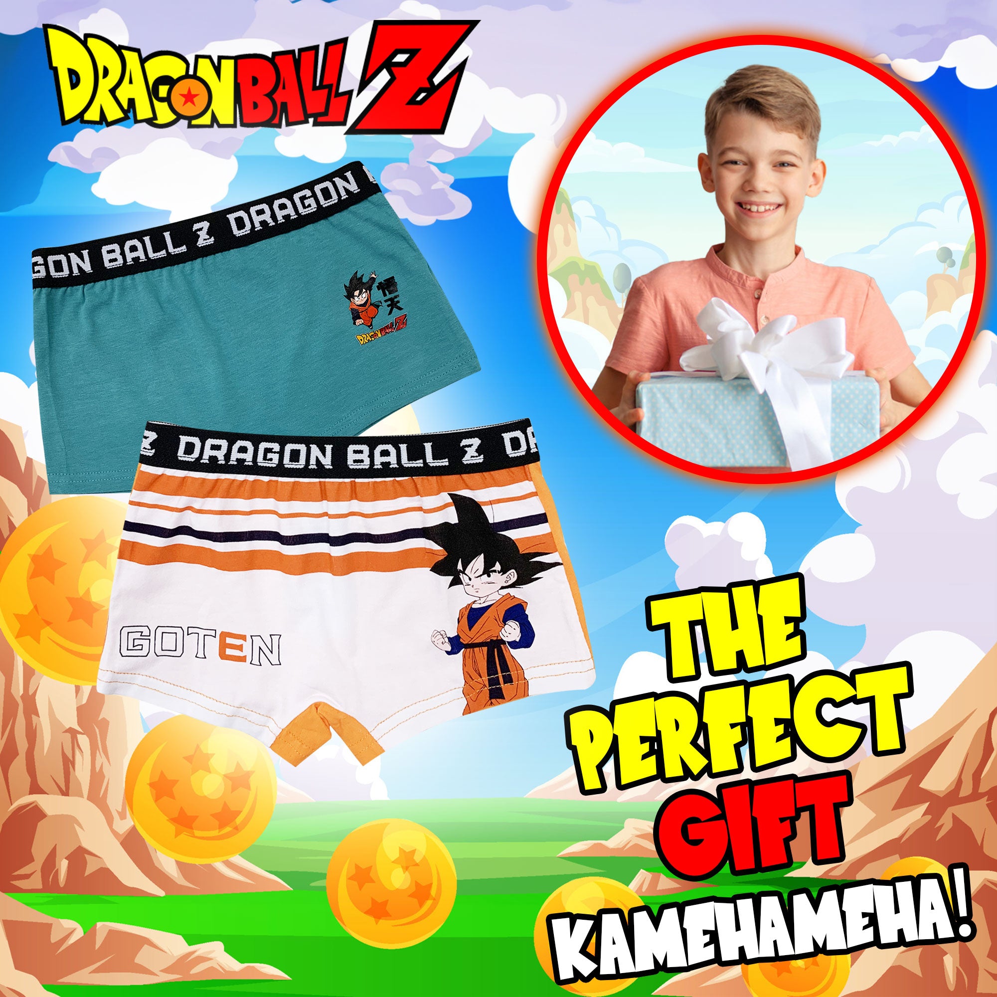 Boxer Dragon Ball Z 2 pezzi ufficiale bambino shorties mutandine intimo 6189