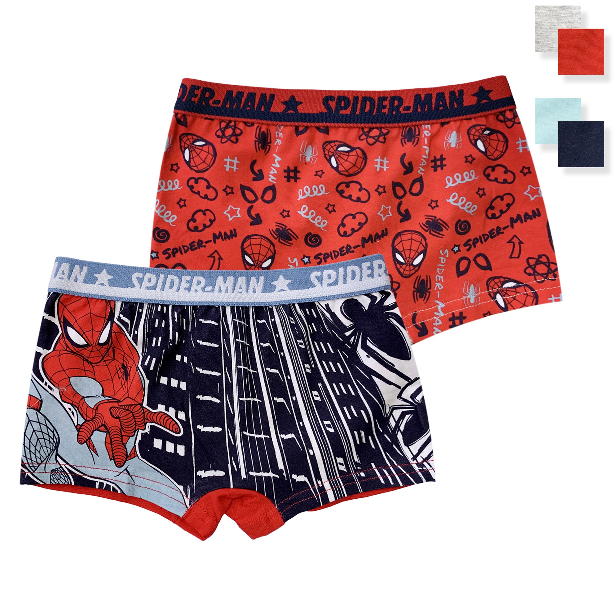 Set 2 Boxer Marvel Spiderman bambino shorties mutandine intimo in cotone 6191