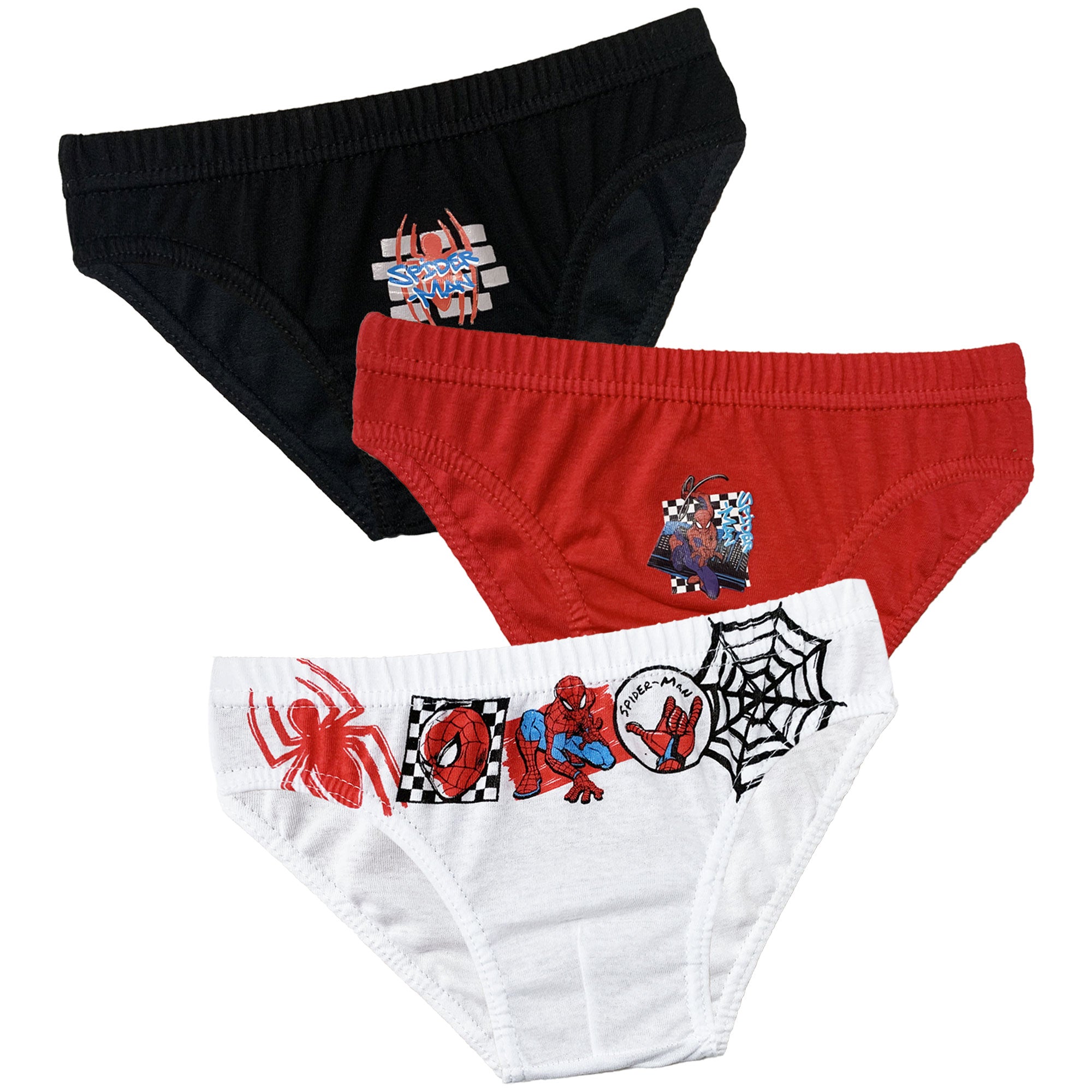 Set 3 Slip Marvel Spiderman bambino shorties mutandine intimo in cotone 6193