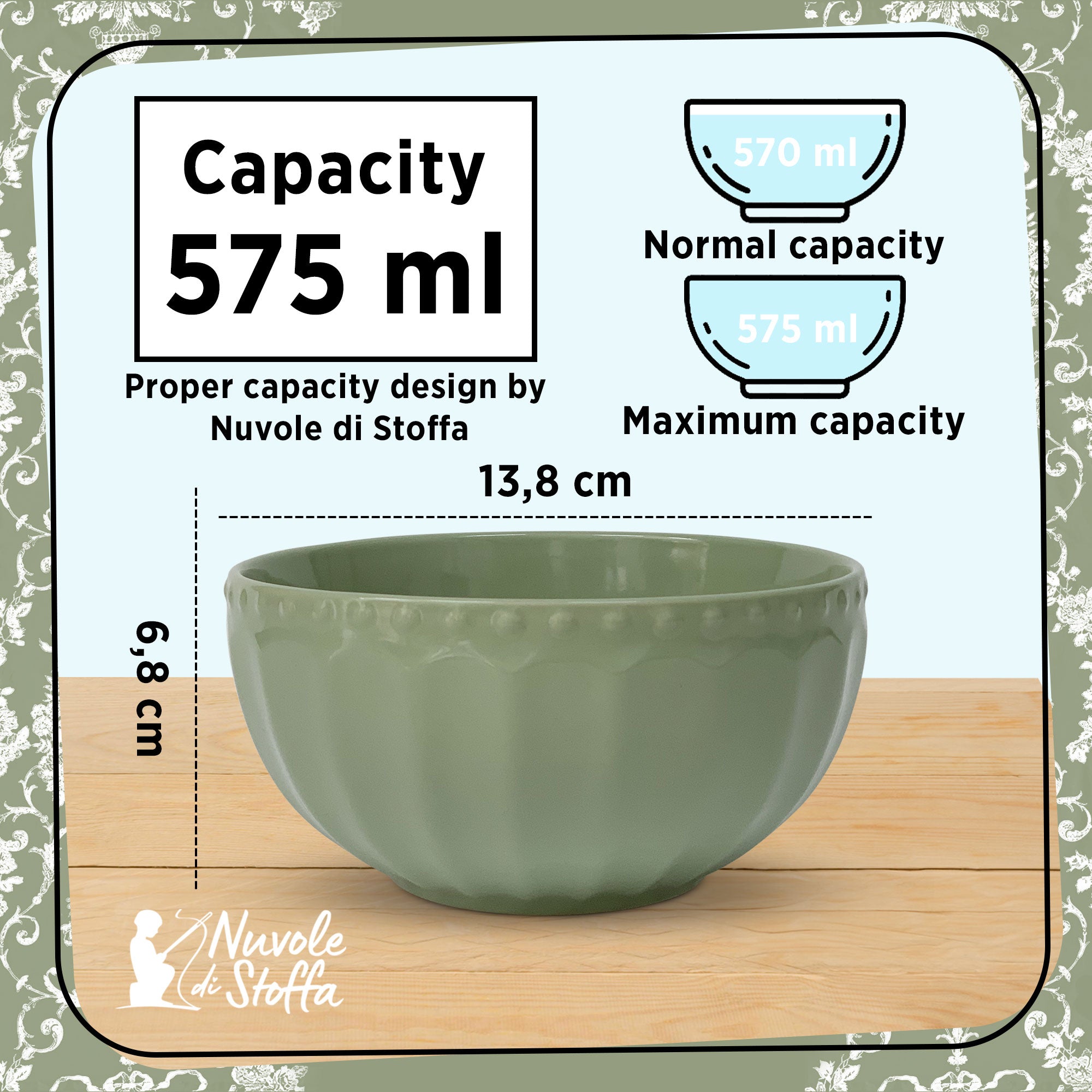 Tazza Mug in porcellana Nuvole di Stoffa Sunday Shabby Chic Retrò 575ml 6198