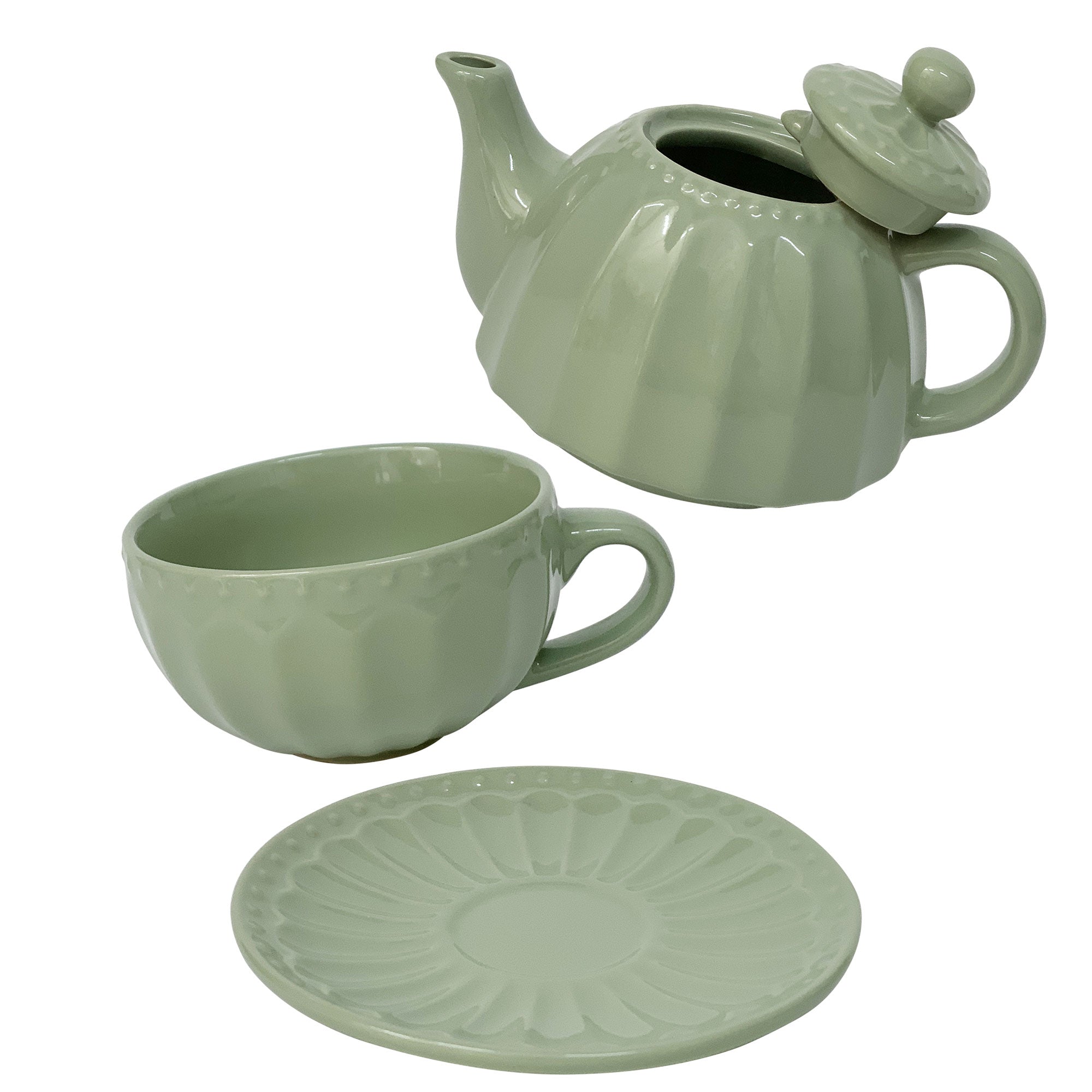 Teiera tazza e piattino in porcellana Nuvole di Stoffa Sunday stile retrò 6201
