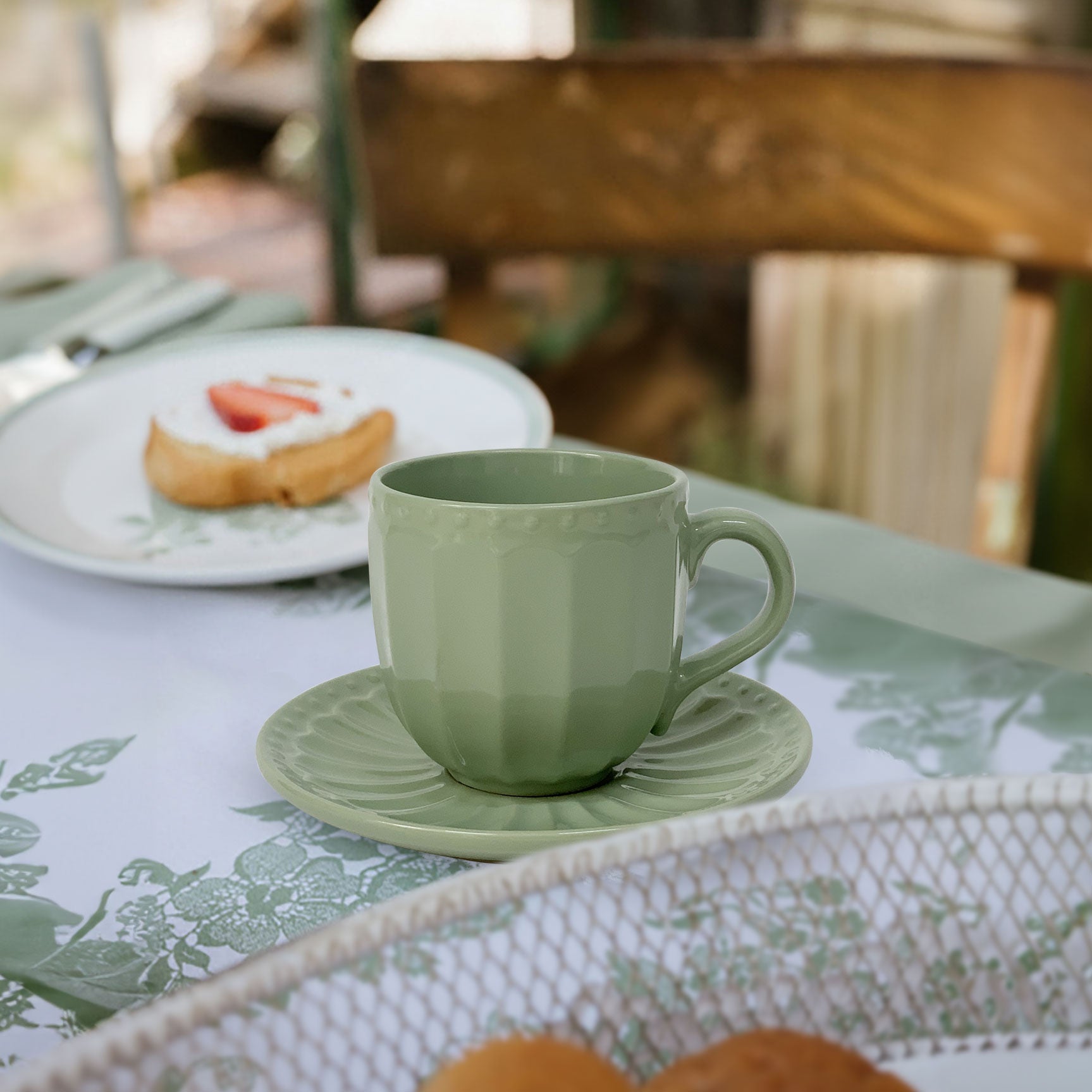 Tazza con piattino Mug Retrò in porcellana Nuvole di Stoffa Sunday 310ml 6203