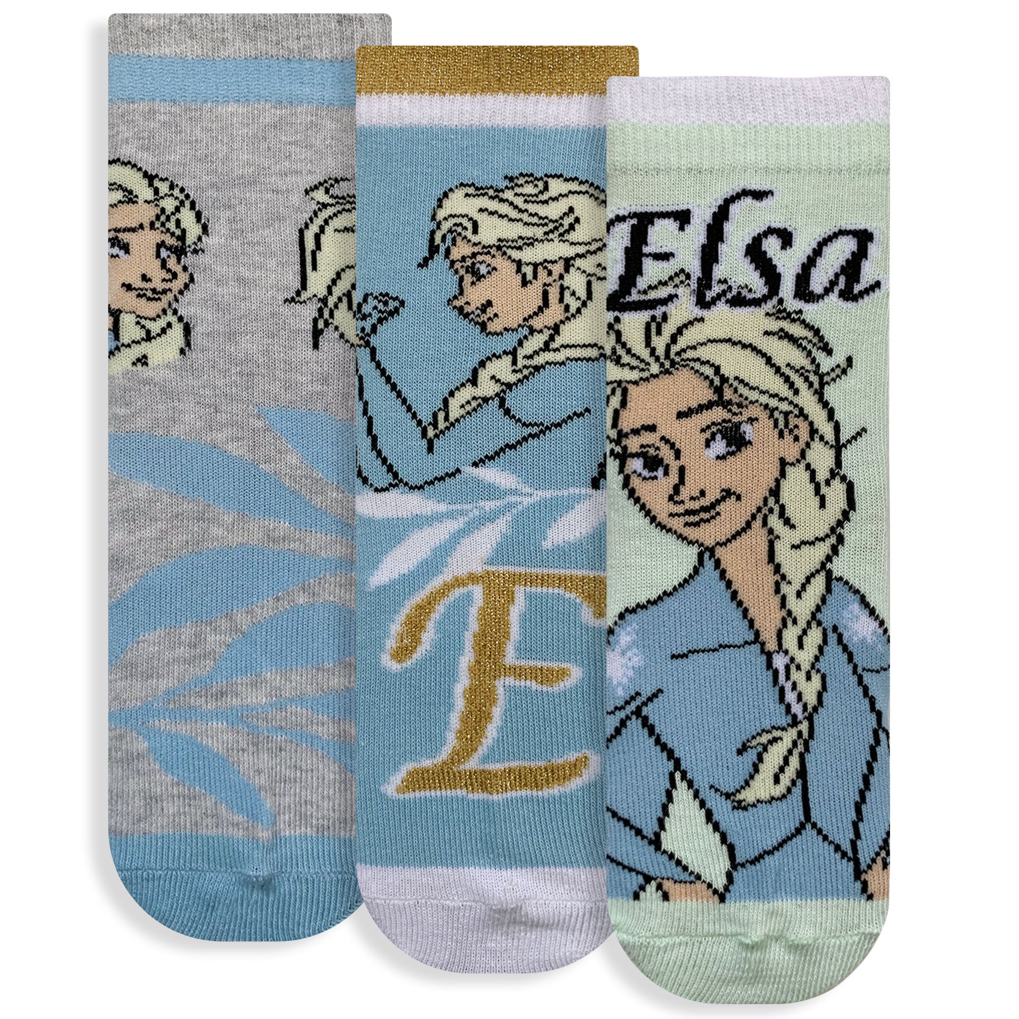 Calzini bambina Disney Frozen Elsa set 3 paia in cotone 6222