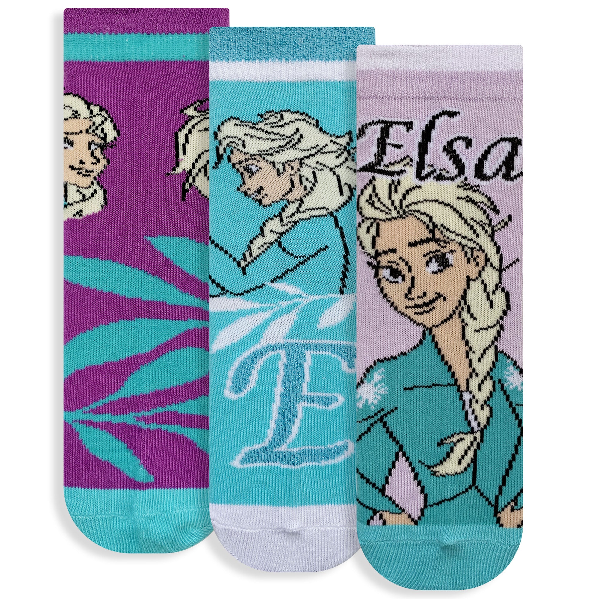 Calzini bambina Disney Frozen Elsa set 3 paia in cotone 6222