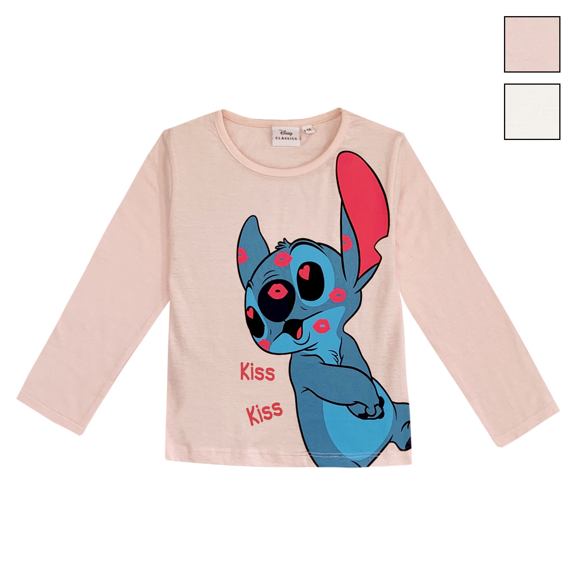 Maglietta Disney Lilo e Stitch per bambina maglia maniche lunghe in cotone 6230