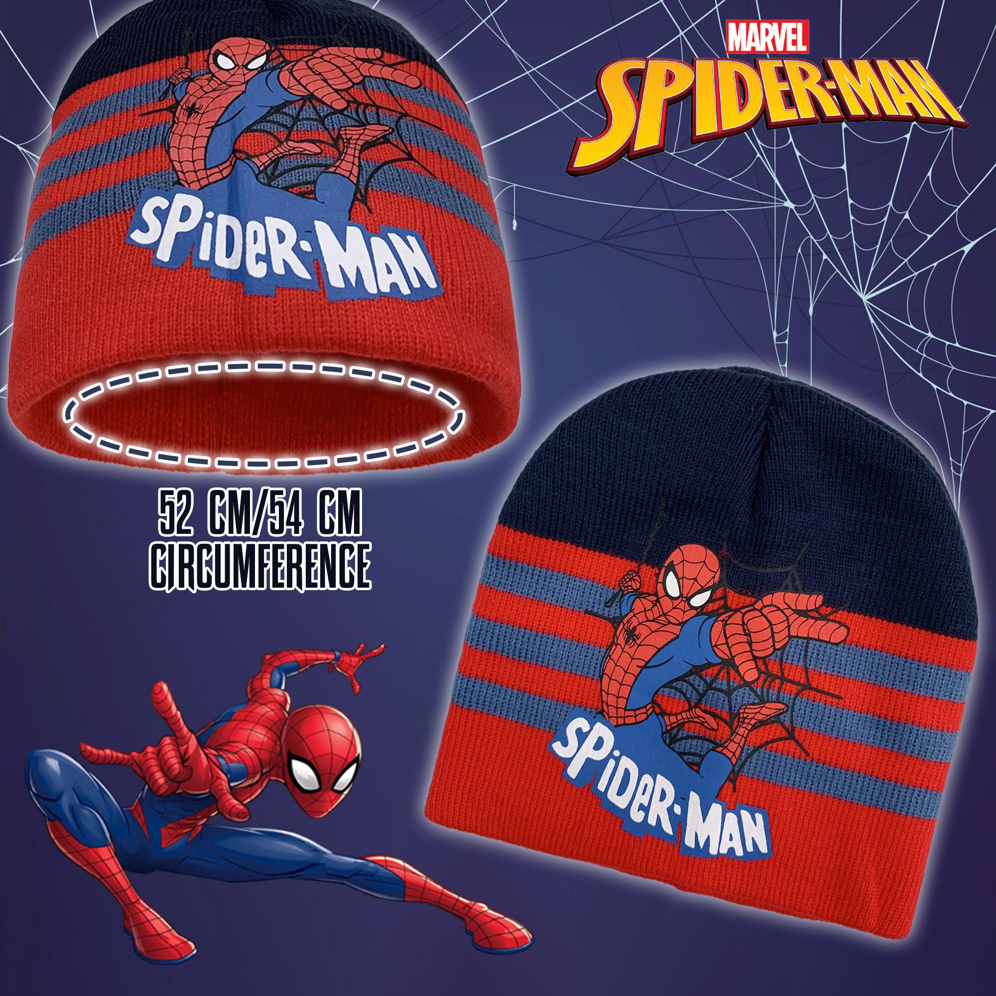 Cappello Marvel Spiderman per bambino invernale cappellino bimbo 6233