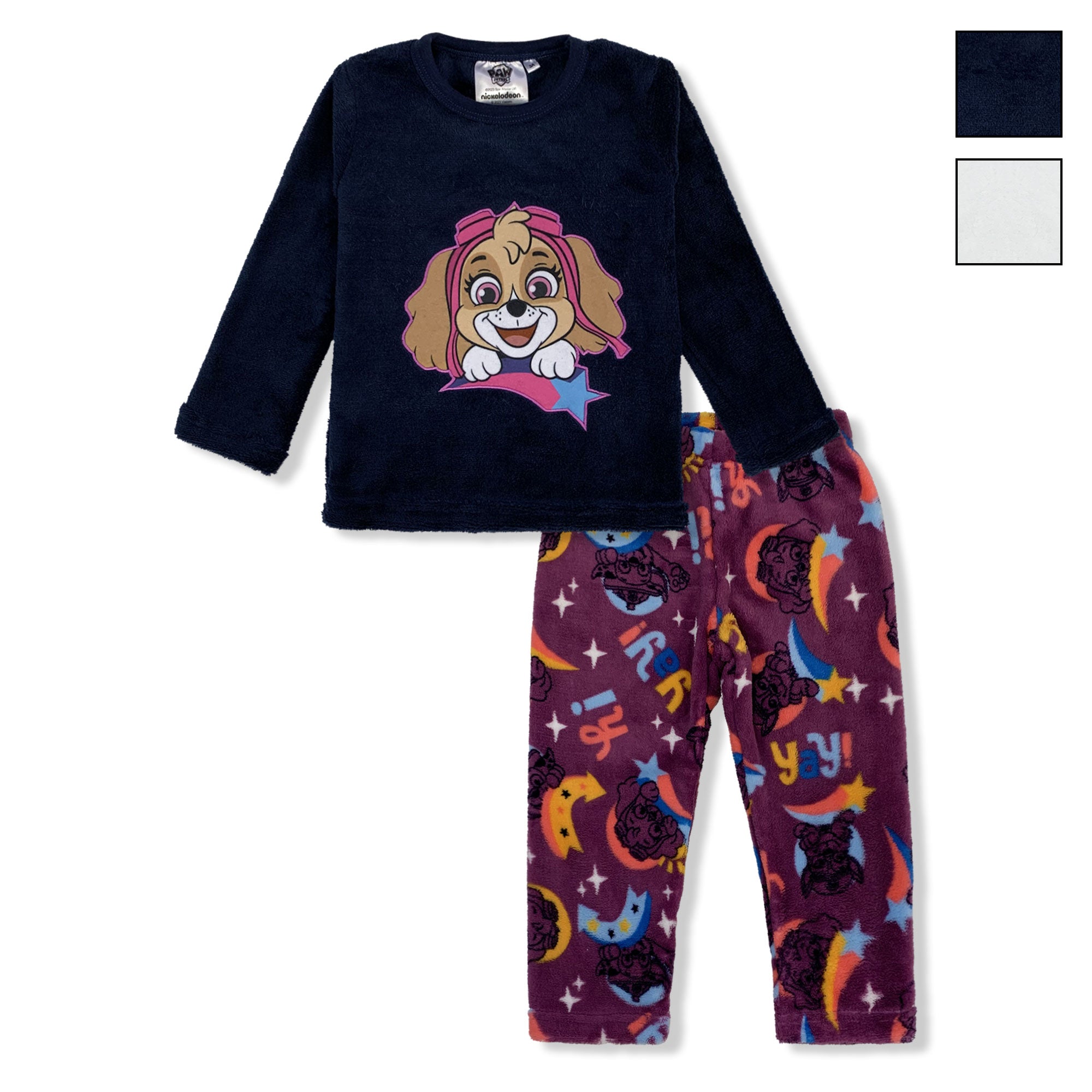 Pigiama Paw Patrol lungo in pile per bambina maniche lunghe 6234