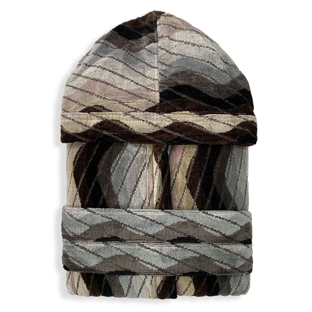 Sommaruga Herren-Bademantel aus Chenille-Velours-Frottee mit Kapuze 6235