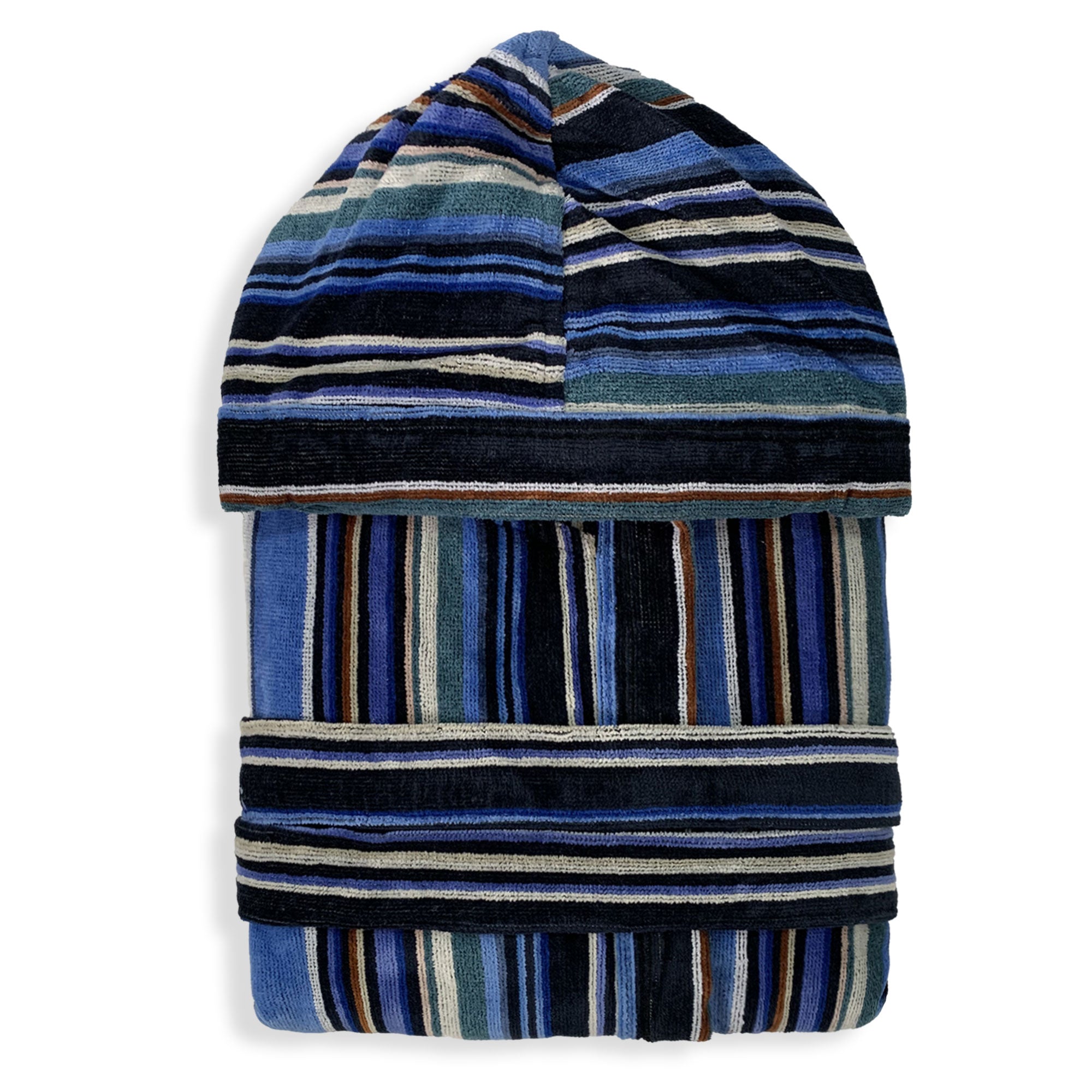 Accappatoio uomo in spugna velour cinigliato Sommaruga con cappuccio 6235