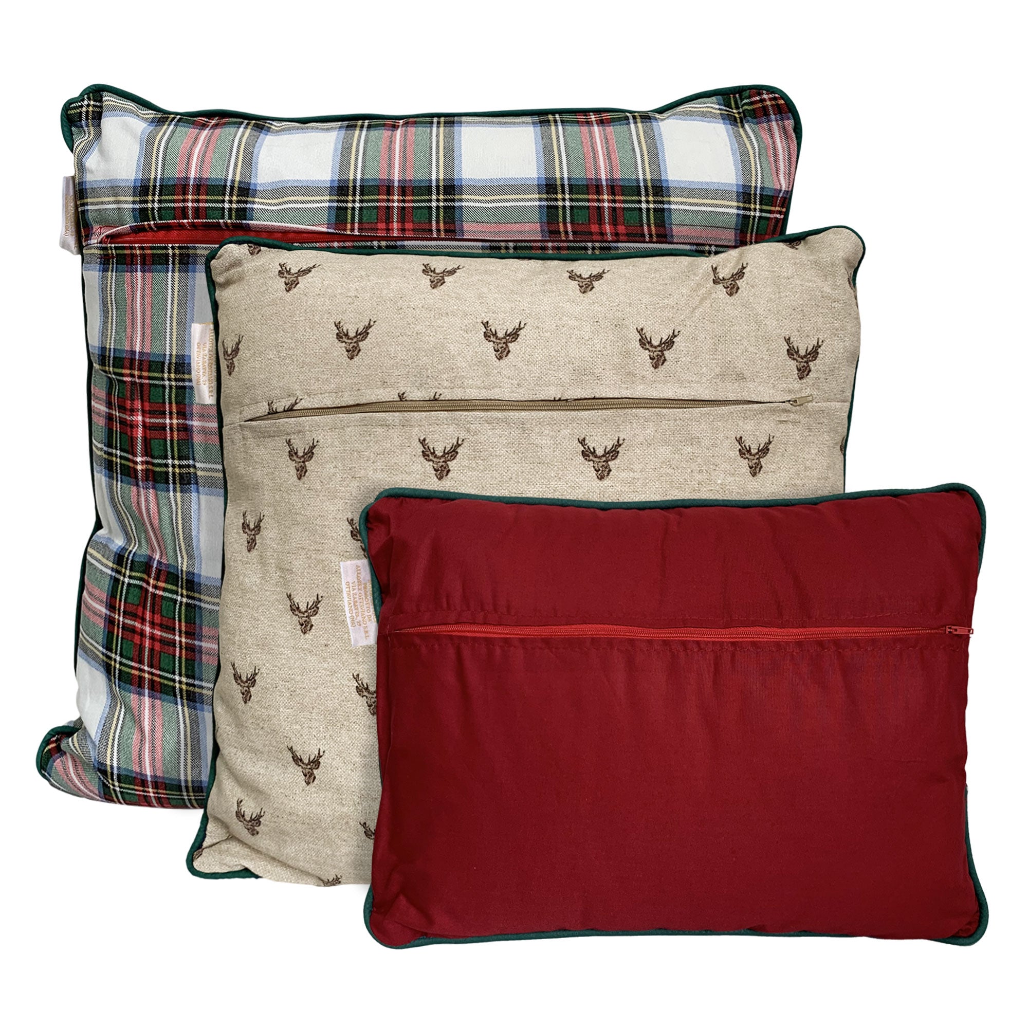 Cuscini natalizi decorativi addobbi decori Natale Maestri Cotonieri Tartan 6239