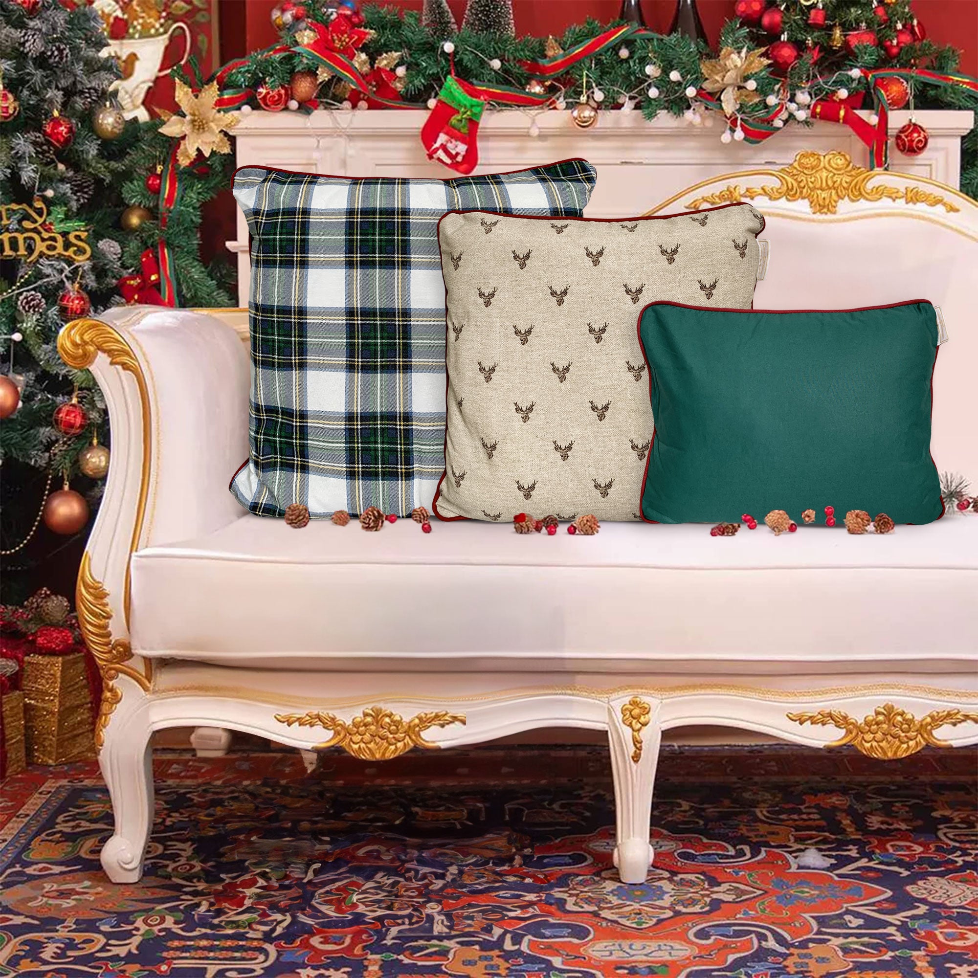 Cuscini natalizi decorativi addobbi decori Natale Maestri Cotonieri Tartan 6240