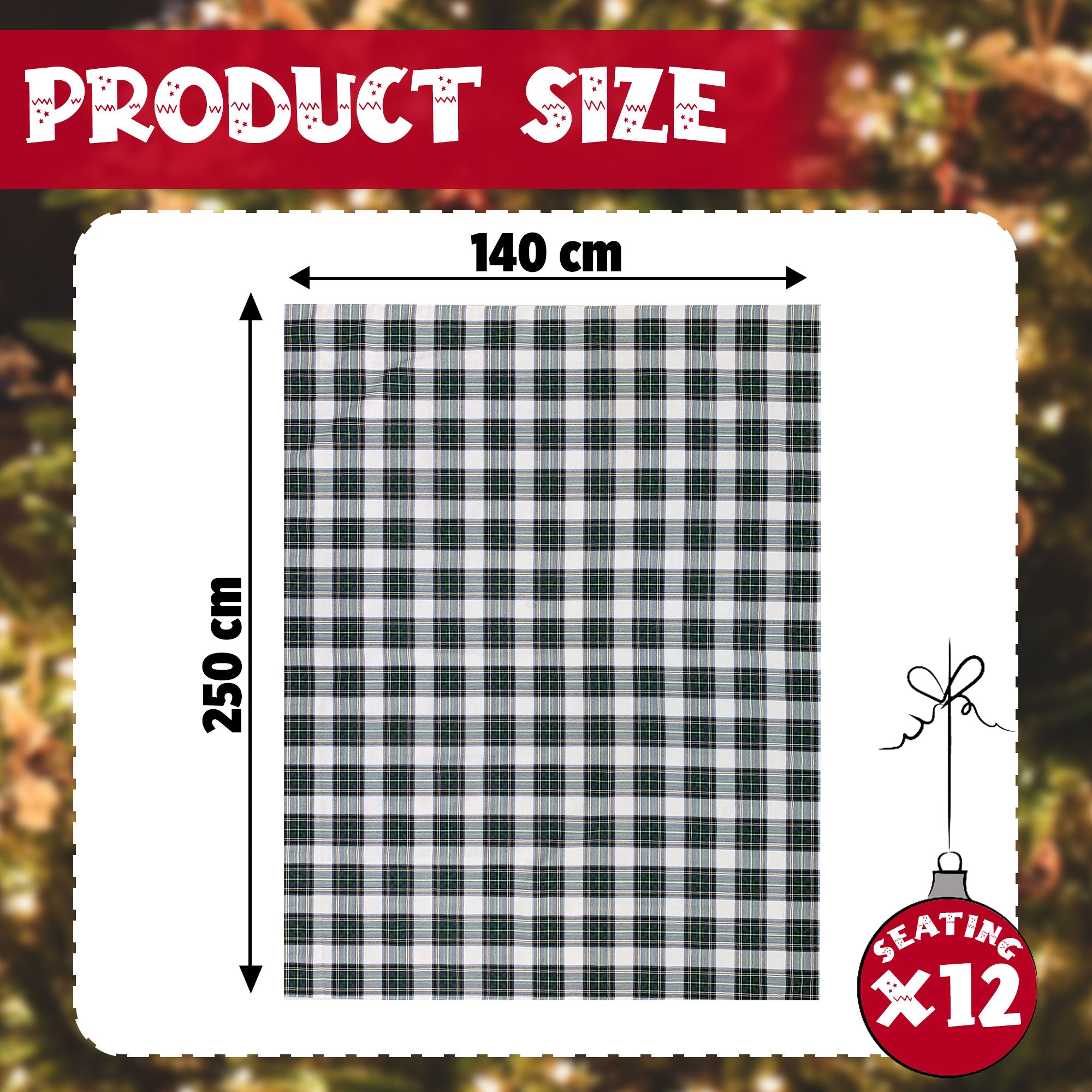 Copritavolo Natalizio Maestri Cotonieri Scozzese Tartan tovaglia 12 posti 6248