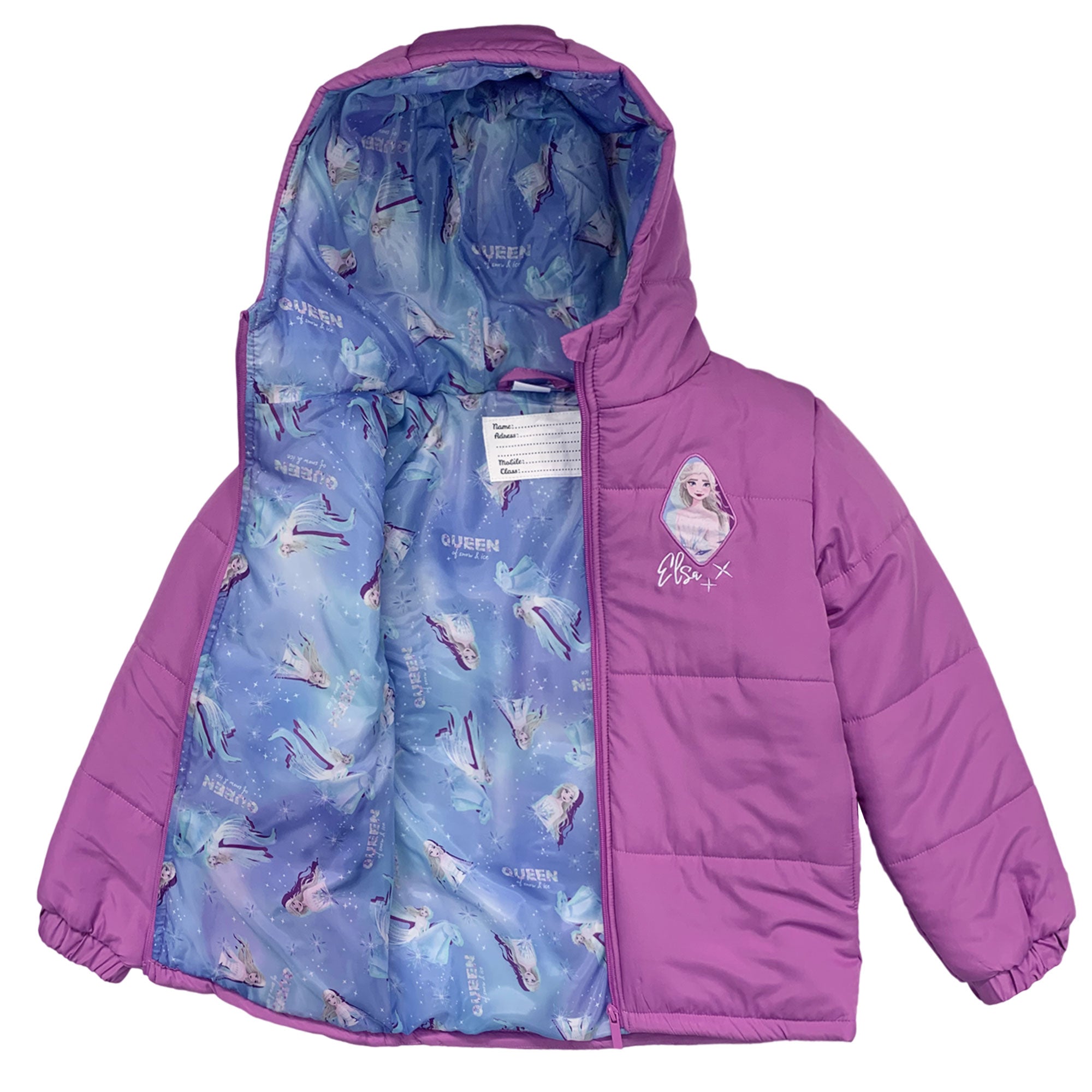 Giubbotto bambina invernale piumino Disney Frozen Impermeabile cappuccio 6260