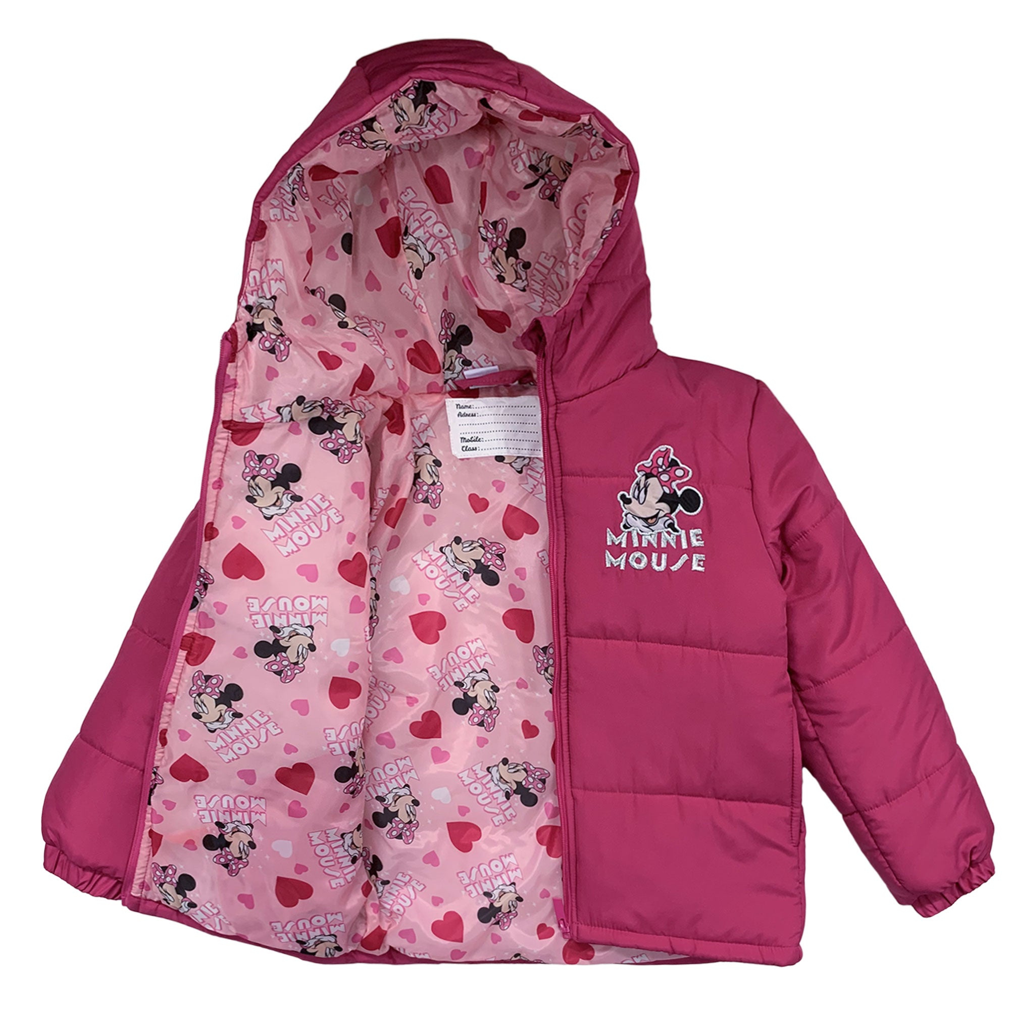 Giubbotto bambina invernale piumino Disney Minnie Mouse Impermeabile 6261