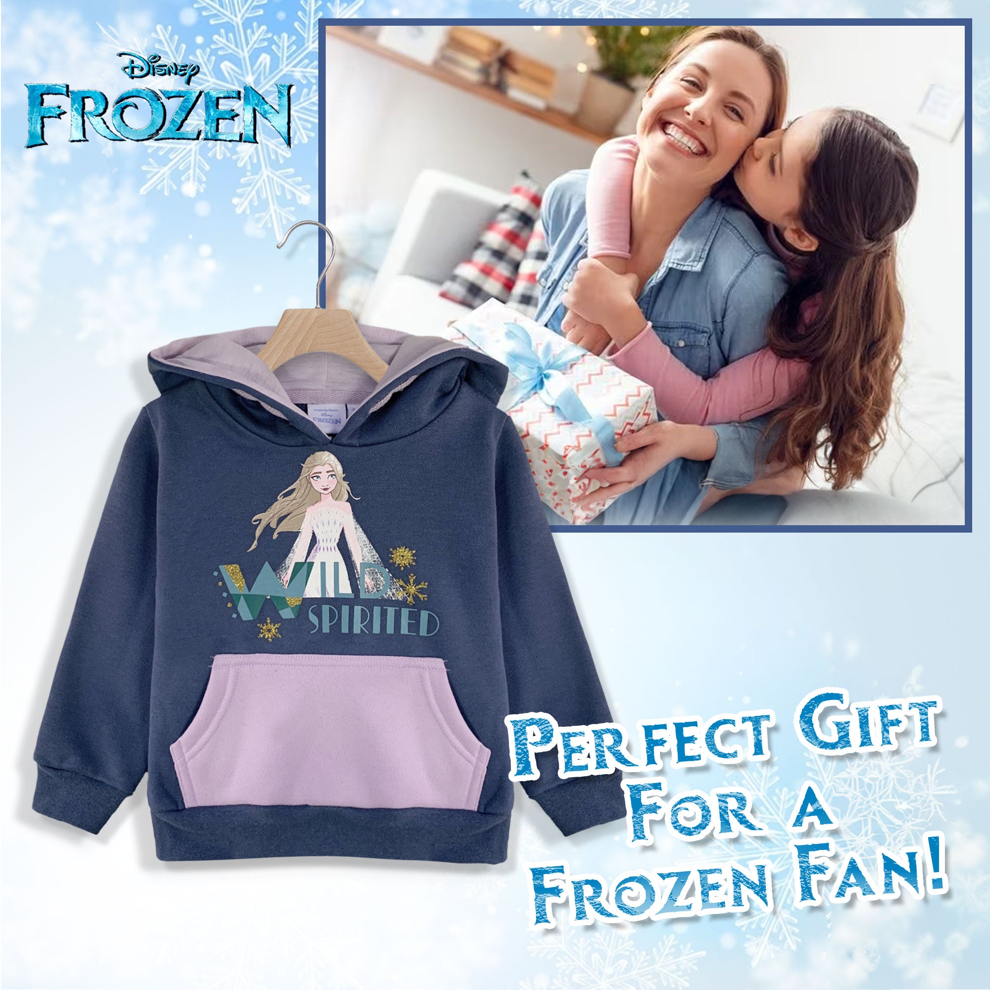 Felpa Disney Frozen Elsa per bambina con cappuccio