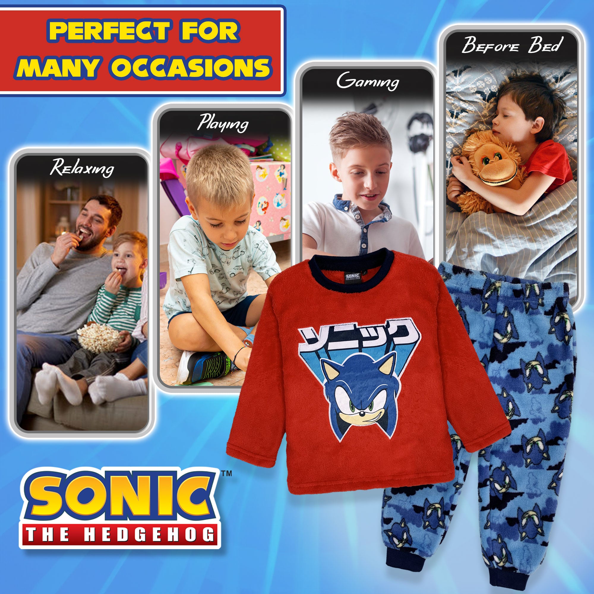 Pigiama per bambino Sonic The Hedgehog in pile invernale 6265