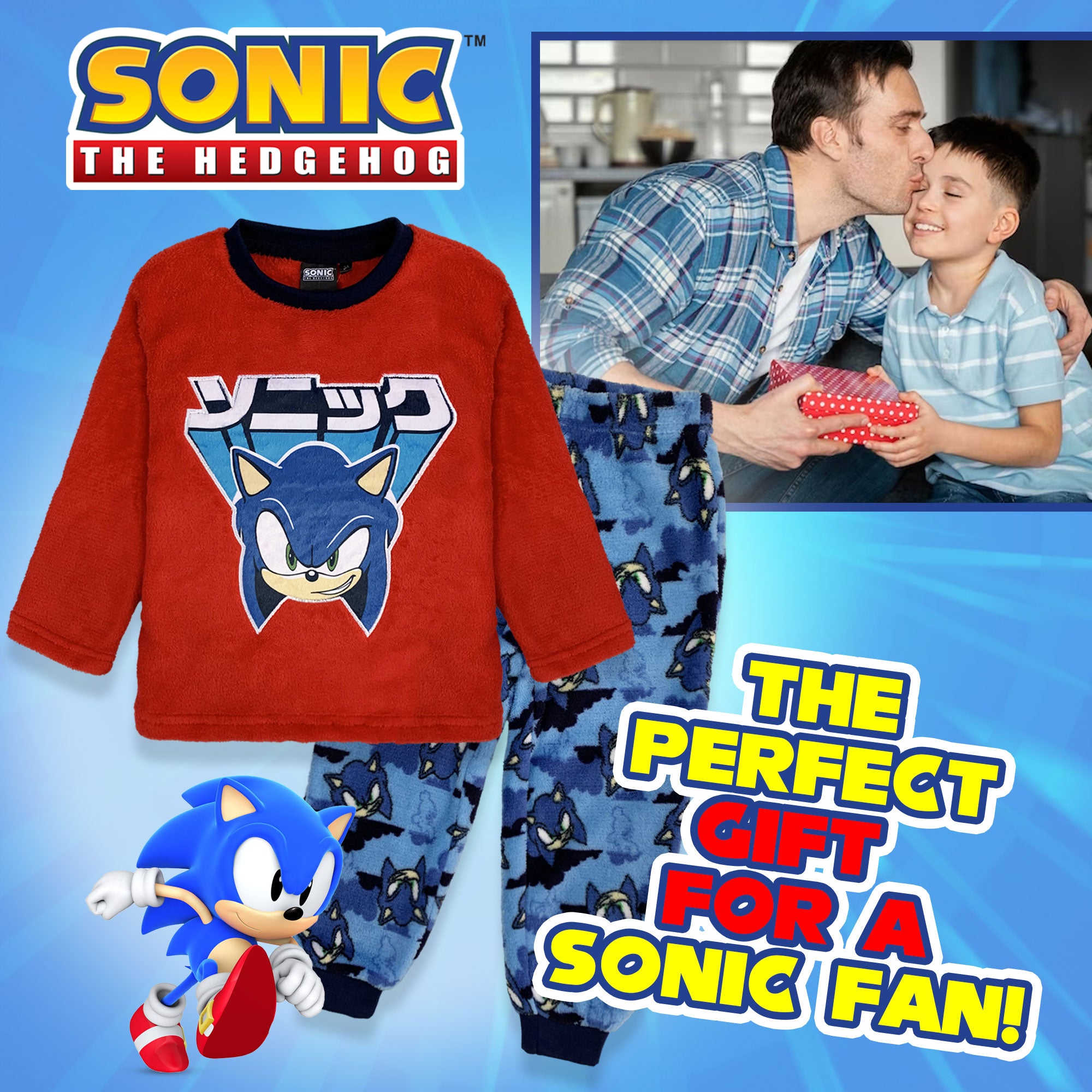 Pigiama per bambino Sonic The Hedgehog in pile invernale 6265
