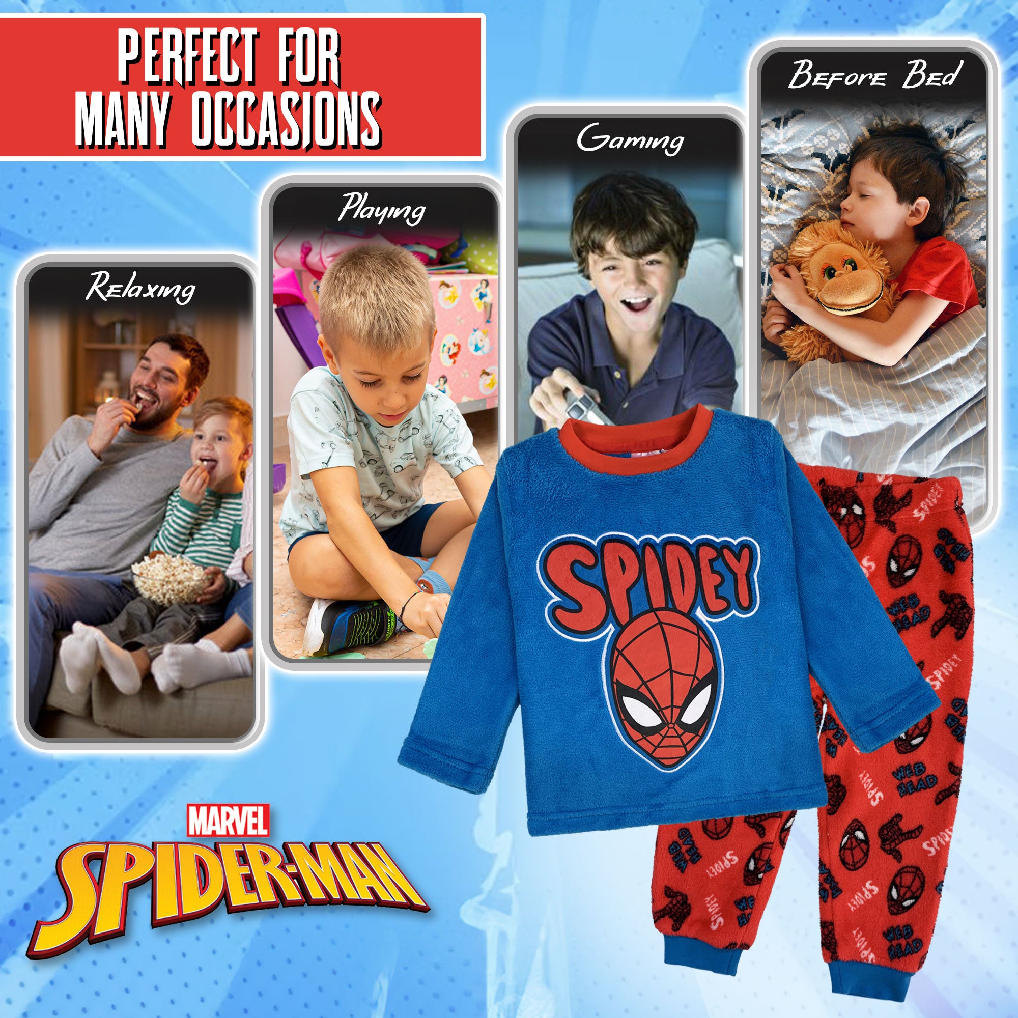 Pigiama per bambino Marvel Spiderman in pile invernale 6266