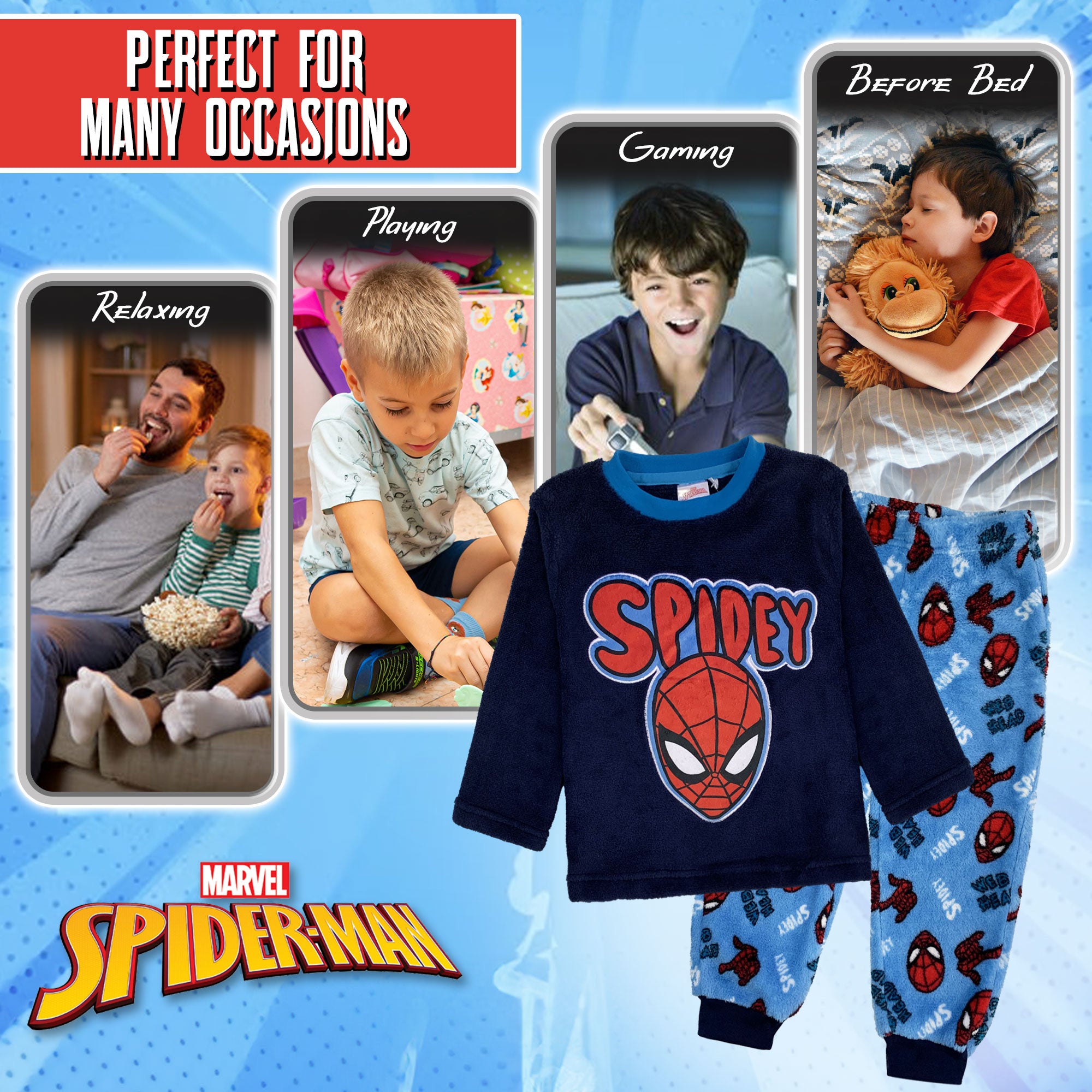 Pigiama per bambino Marvel Spiderman in pile invernale 6266