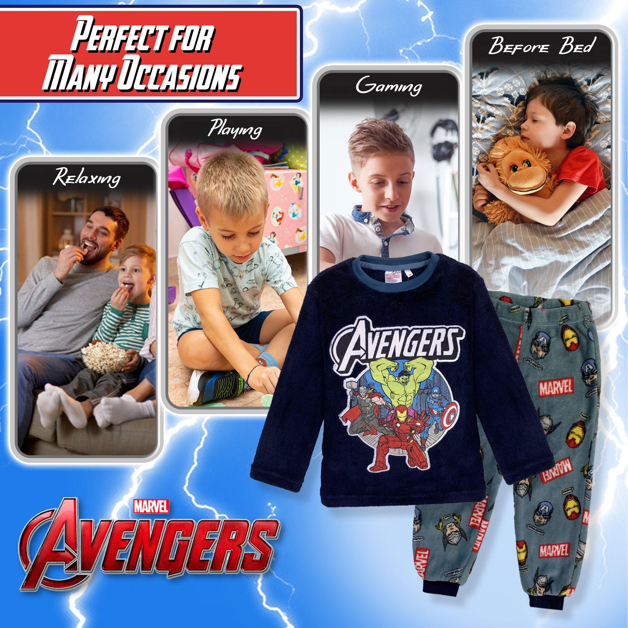 Pigiama per bambino Marvel Avengers in pile invernale 6267