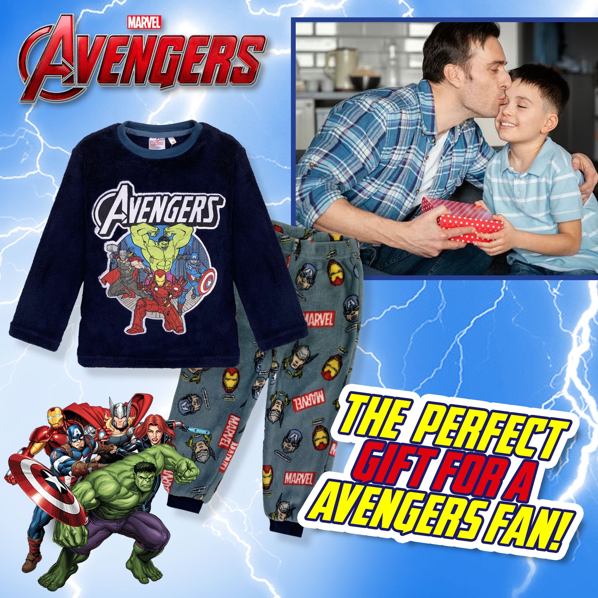 Pigiama per bambino Marvel Avengers in pile invernale 6267