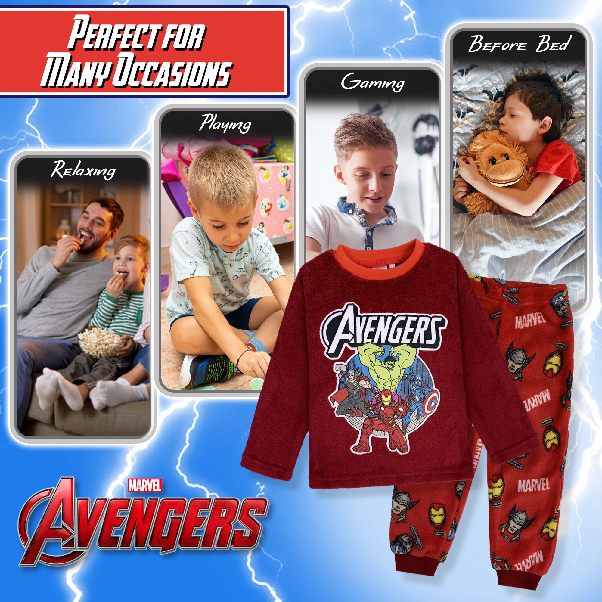 Pigiama per bambino Marvel Avengers in pile invernale 6267